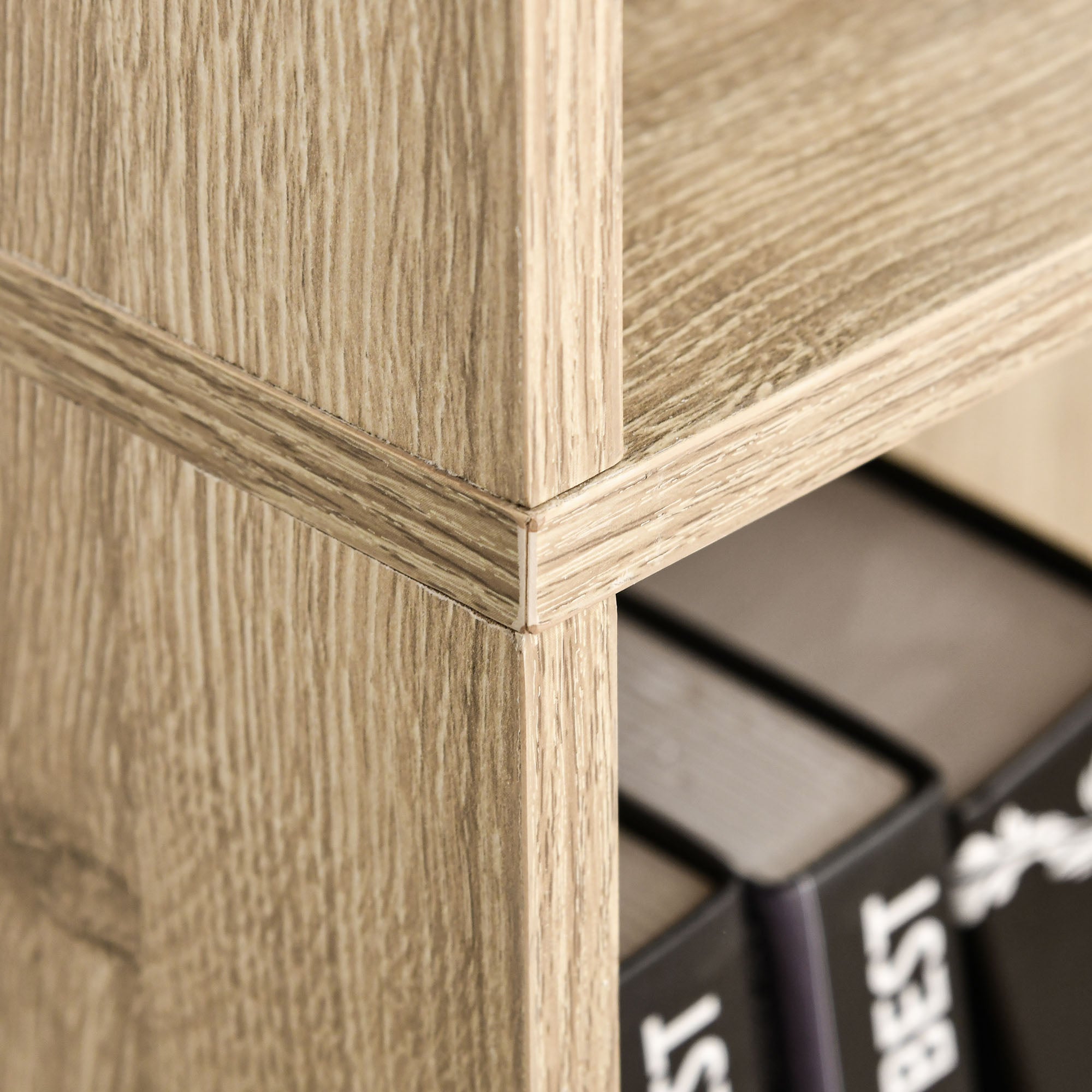 Estante para Livros 5 Níveis Cor de Madeira Natural 63x29,5x176 cm