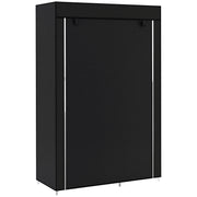 Roupeiro de Tecido Dobrável com 6 Prateleiras e Barra de Pendurar 103x43x162,5 cm Preto