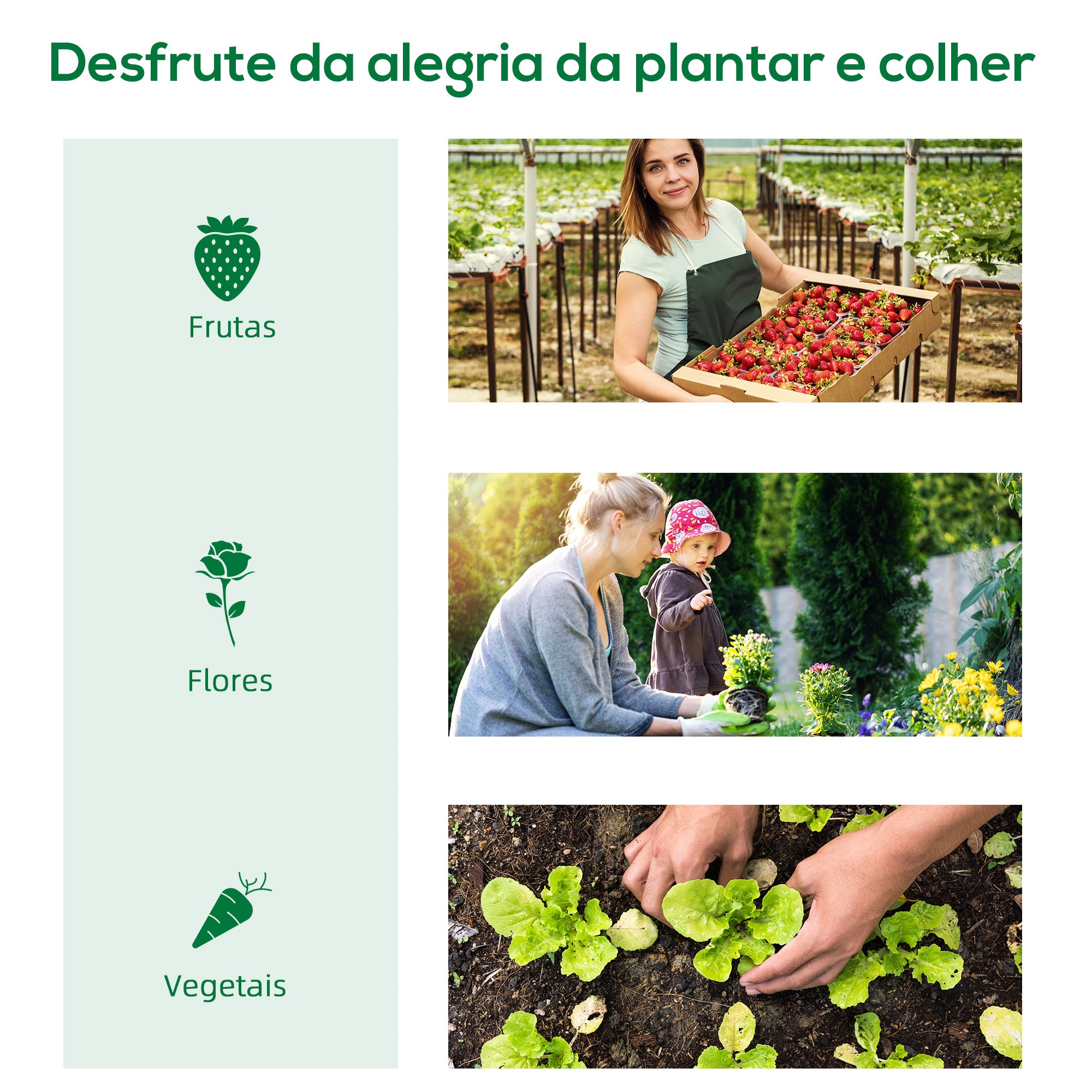 Mini Estufa de Jardim – 240x90x90 cm – Verde – Aço, PE e PP