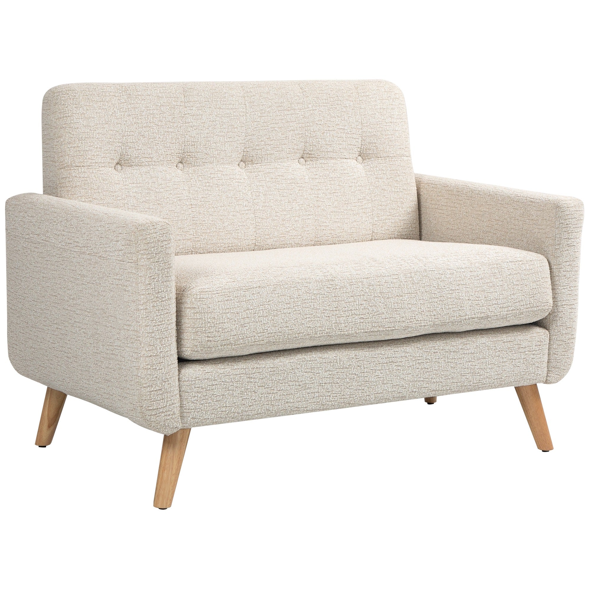 Sofá de 2 Lugares Estofado em Veludo Bege 114x71x82 cm
