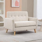 Sofá de 2 Lugares Estofado em Veludo Bege 114x71x82 cm