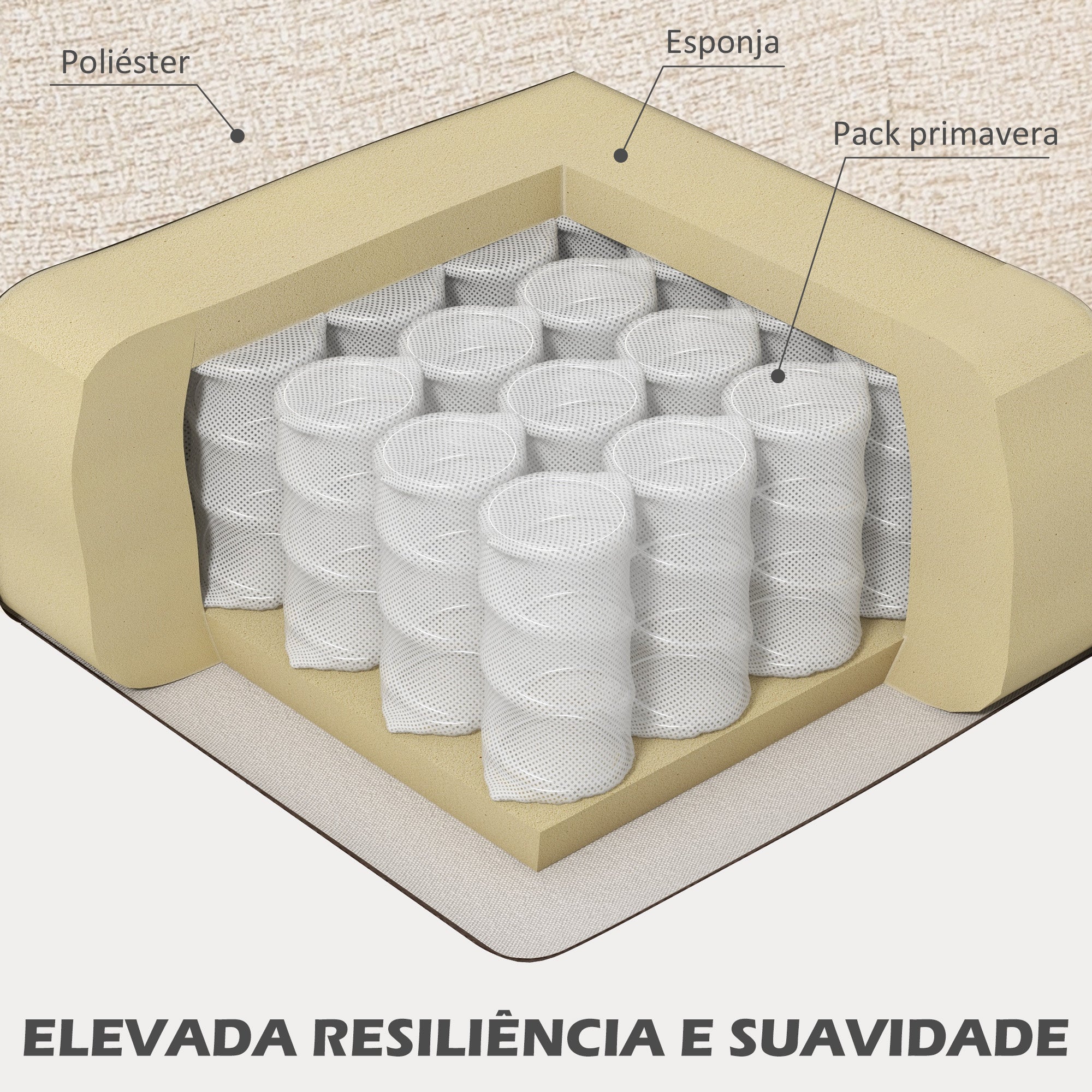 Sofá de 2 Lugares Estofado em Veludo Bege 114x71x82 cm