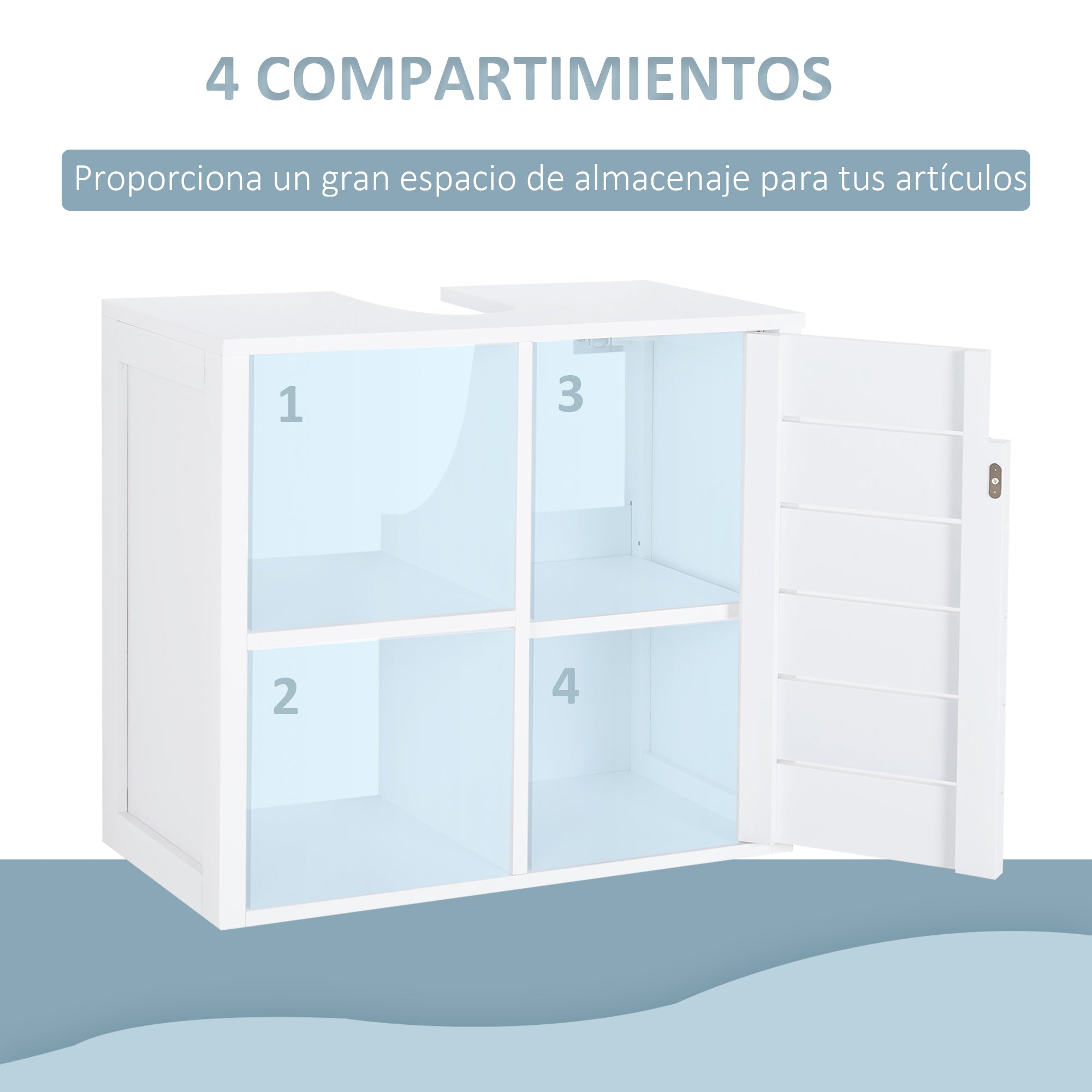 Móvel para Casa de Banho Branco 60x30x54 cm - Armazenamento Extra e Prático