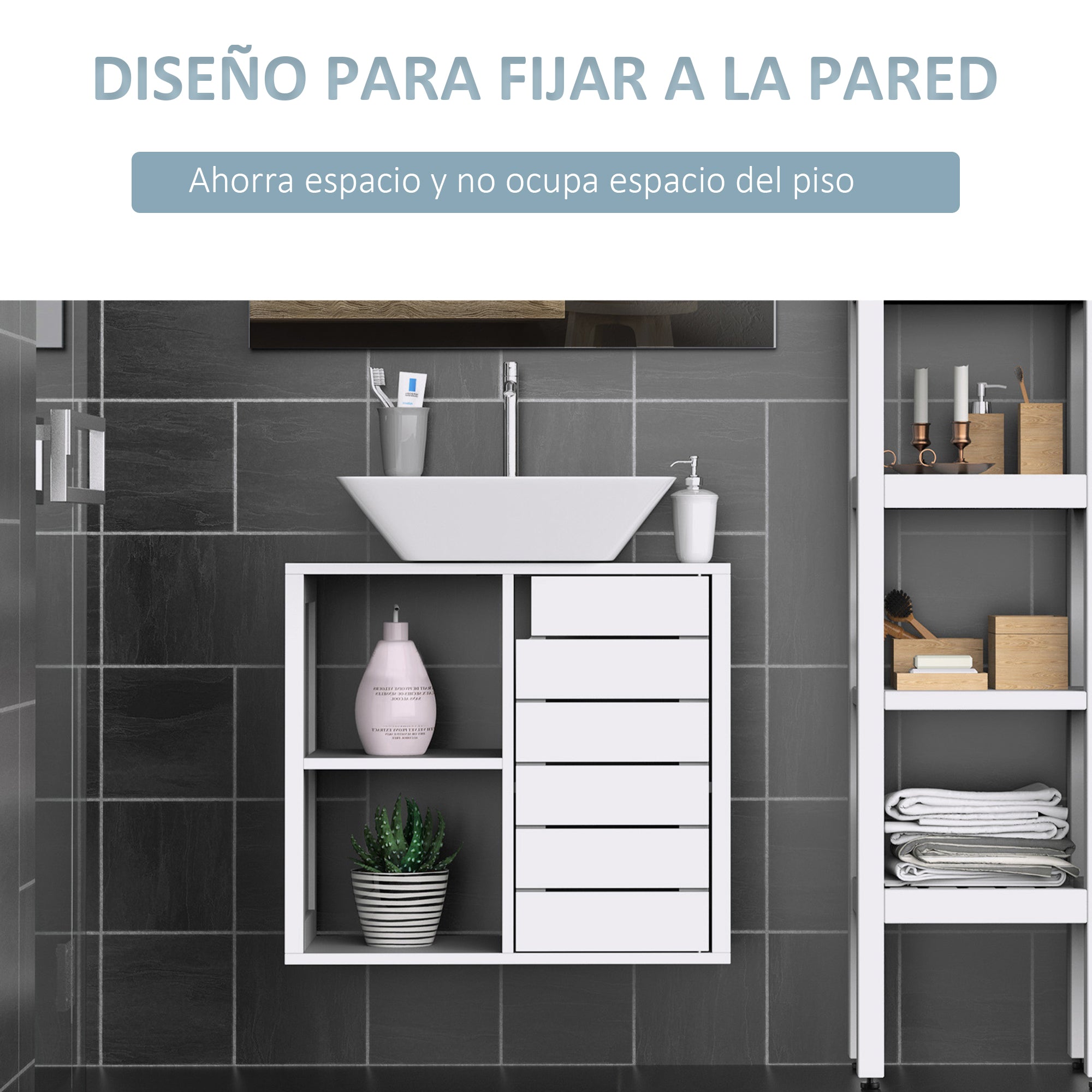 Móvel para Casa de Banho Branco 60x30x54 cm - Armazenamento Extra e Prático