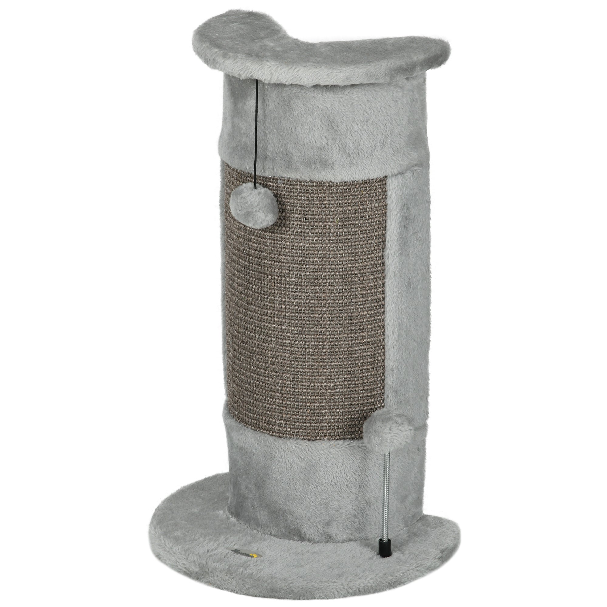 Poste de Arranhar para Gatos Cinza 34x25,5x58 cm - Diversão Garantida para o seu Felino