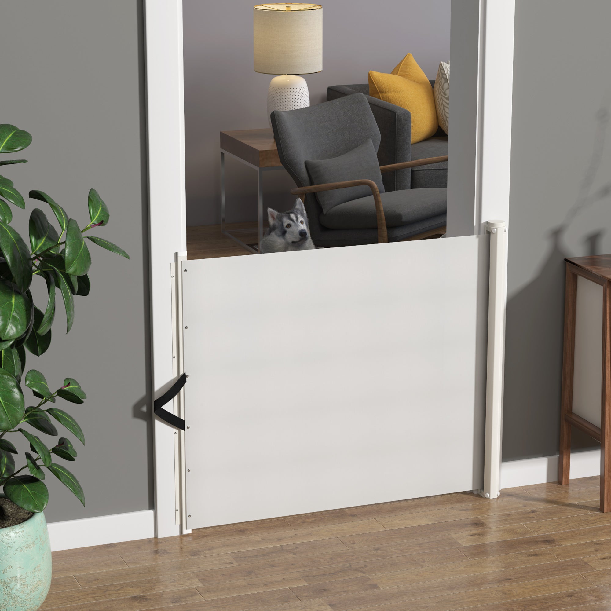 Barreira de Segurança Extensível até 115 cm - Textilene Branco