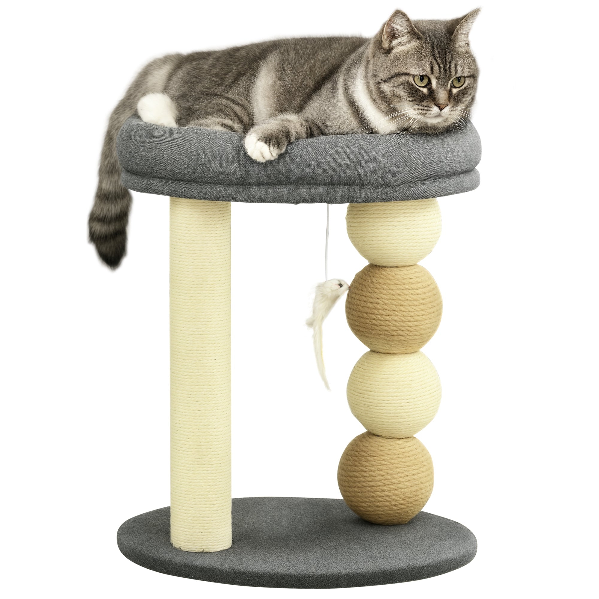 Arranhador para Gatos com Cama Confortável Ø40x48 cm Cinza