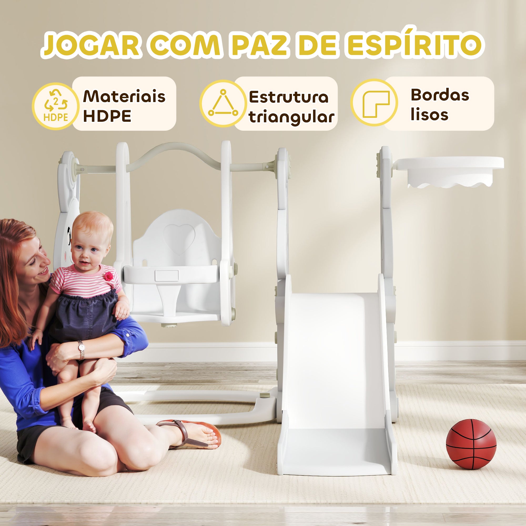 Parque Infantil 4 em 1 Cinzento 147,5x160x107 cm