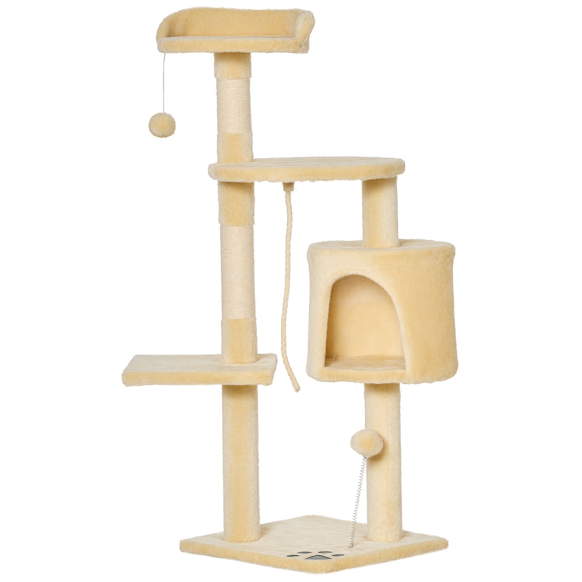 Arranhador para Gatos Grande Bege 40x40x114 cm