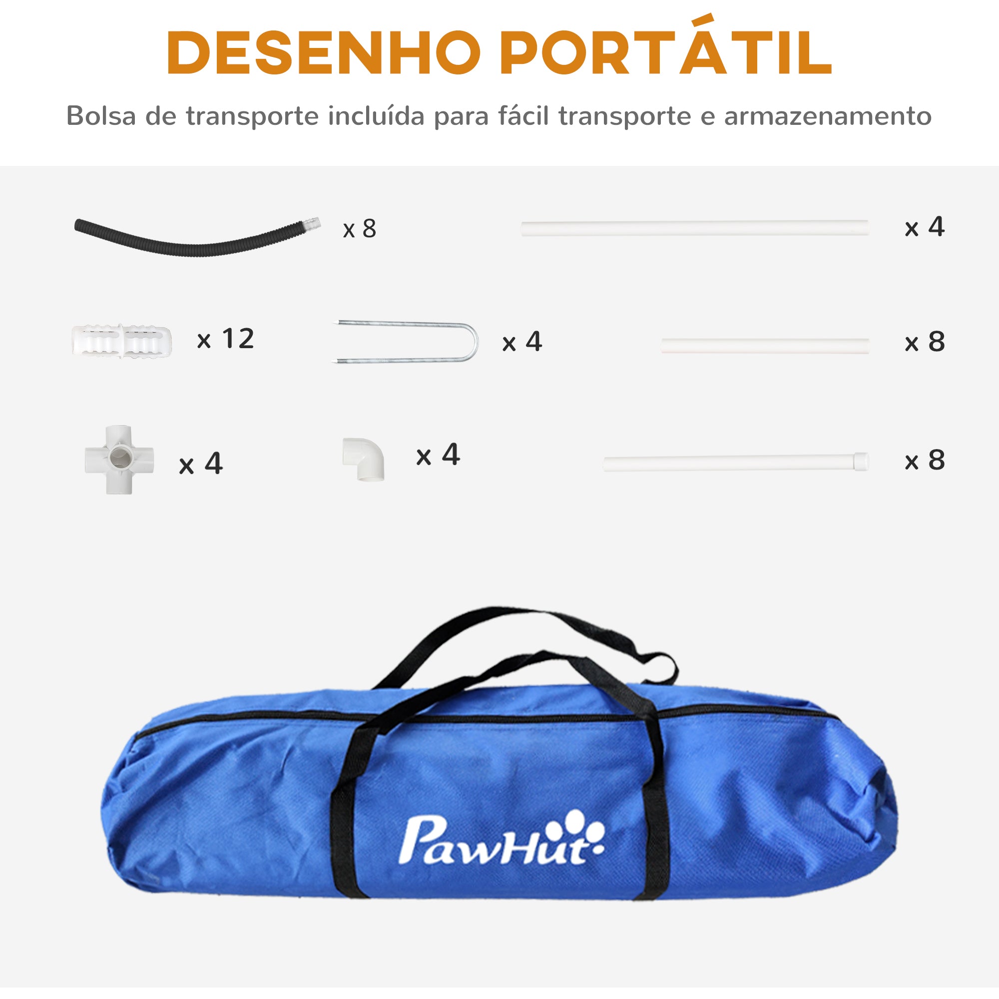 Conjunto de Treino de Agilidade para Cães – 89x69x99 cm – Multicor – PE, ABS e Oxford