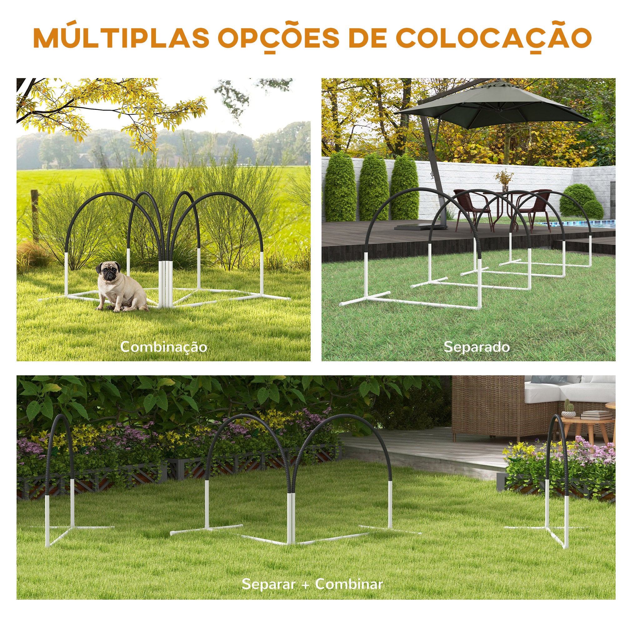 Conjunto de Treino de Agilidade para Cães – 89x69x99 cm – Multicor – PE, ABS e Oxford