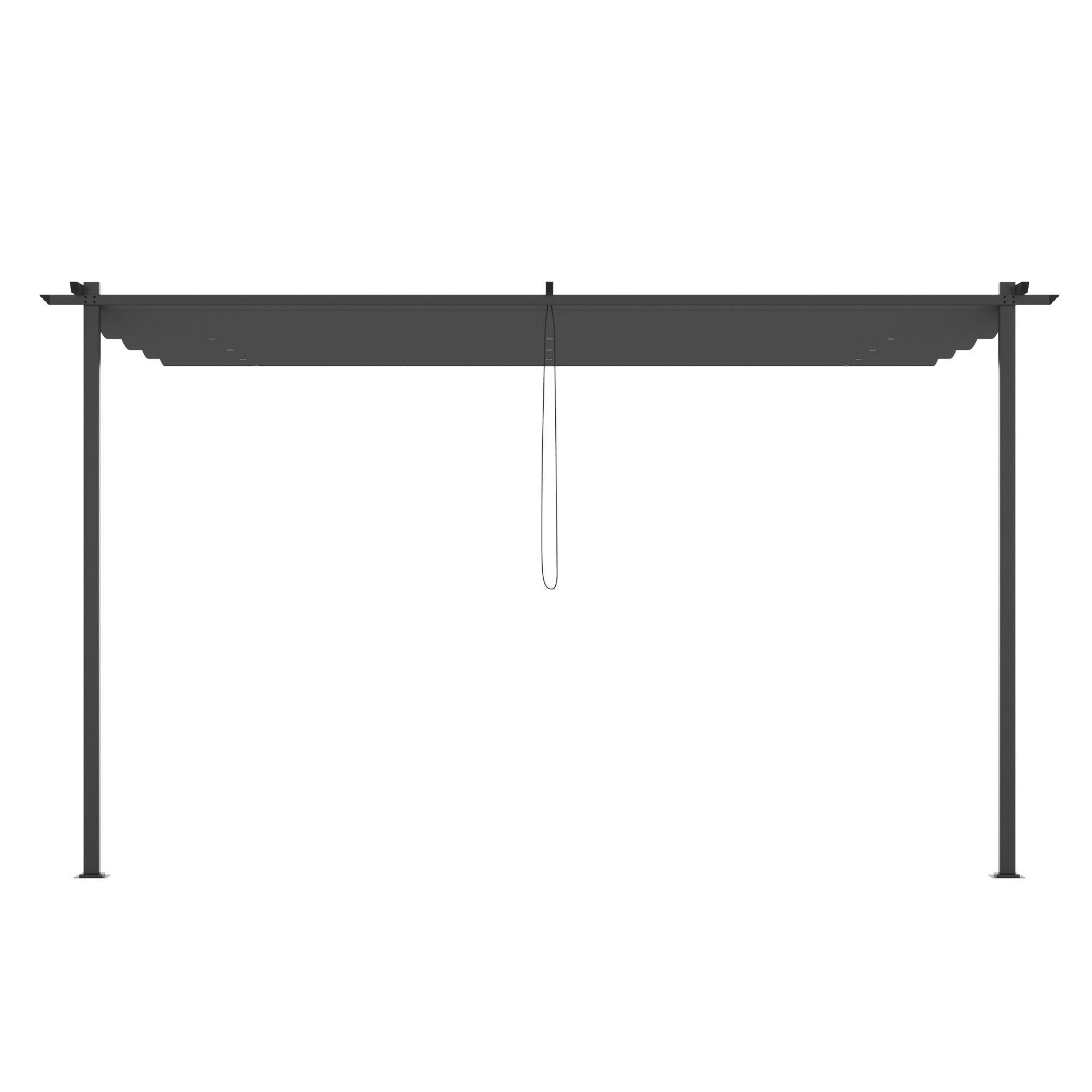 Pérgola de Jardim 3,9x2,9 m com Teto Retrátil em Cinza Escuro