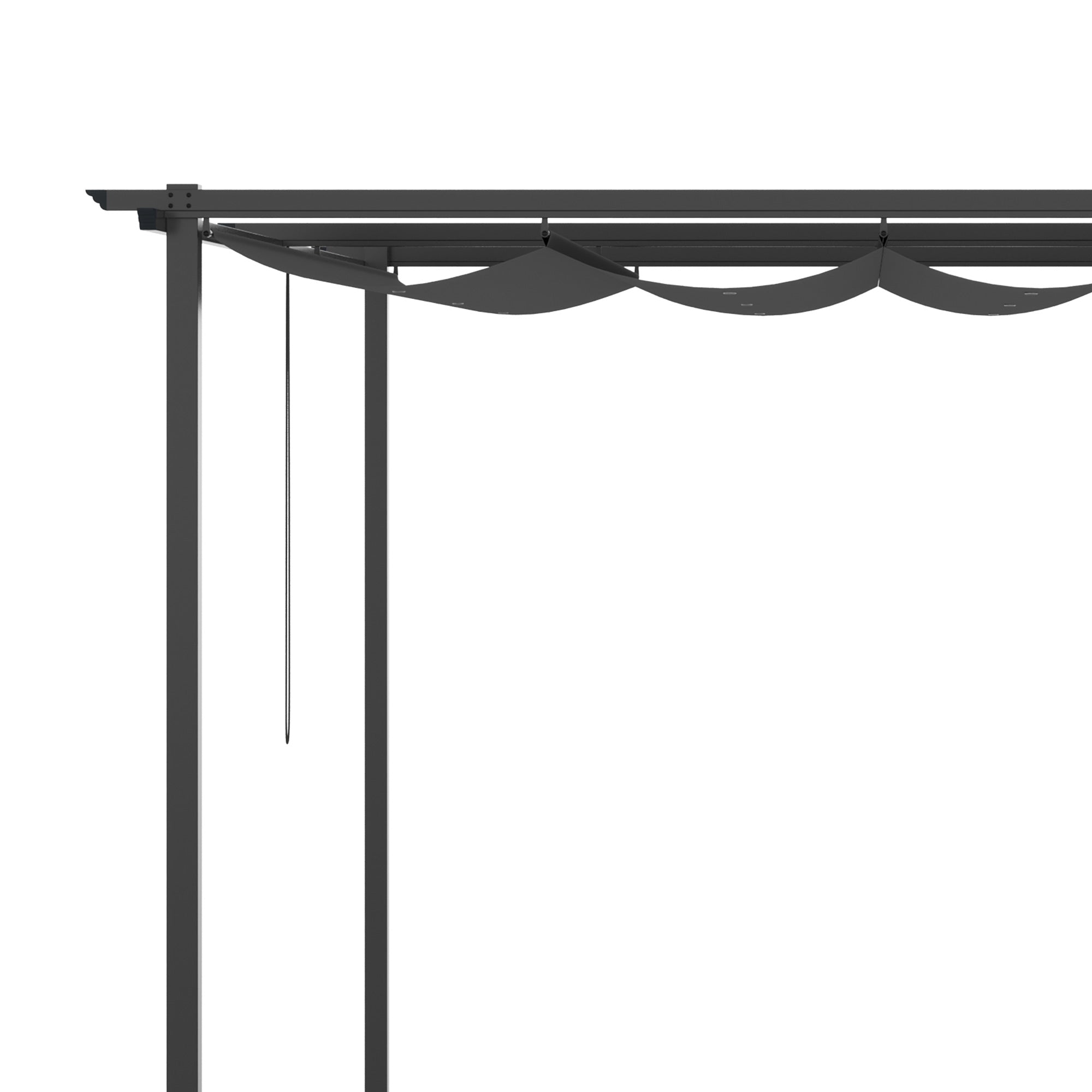 Pérgola de Jardim 3,9x2,9 m com Teto Retrátil em Cinza Escuro