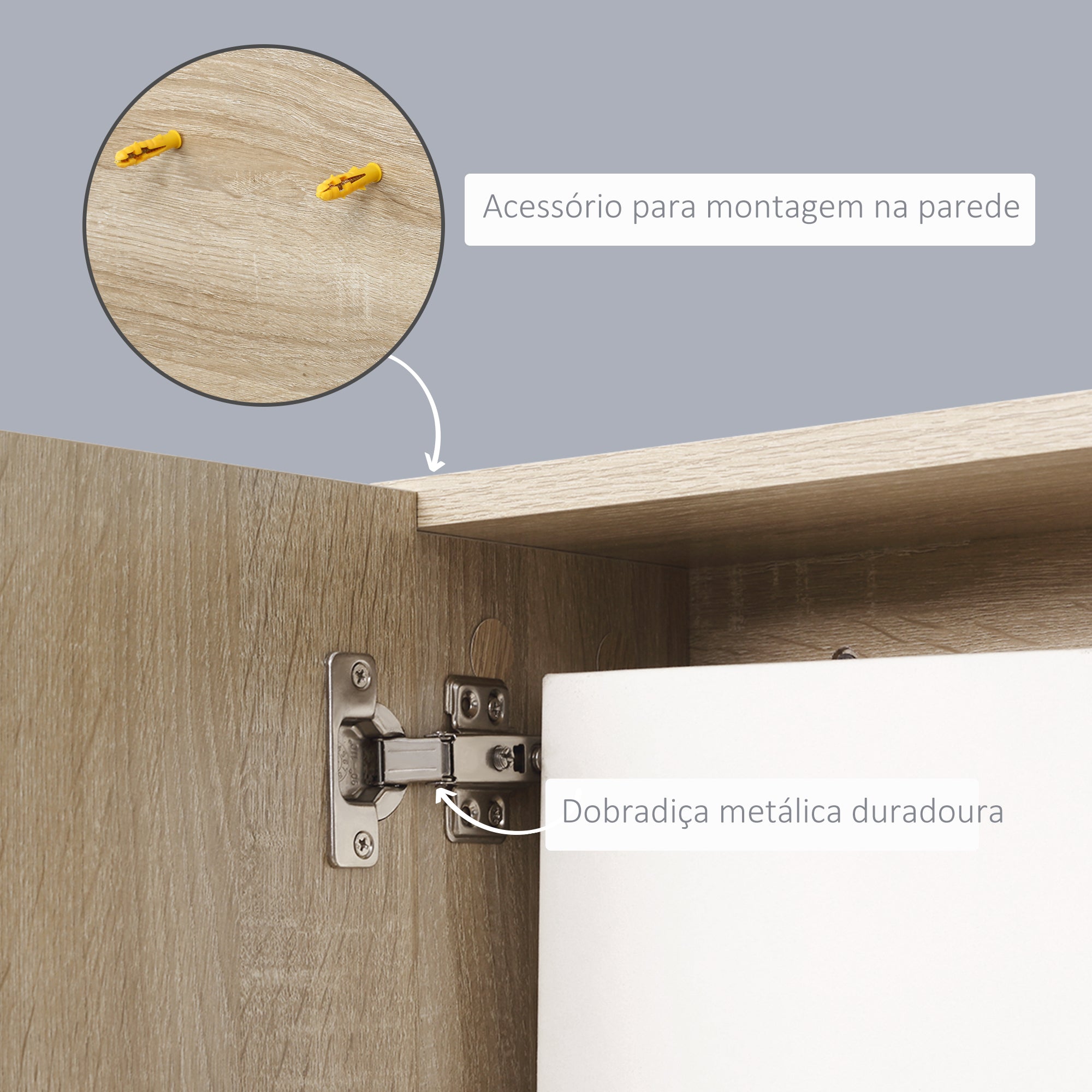 Armário Casa de Banho com Espelho 60x18x50 cm Cor de Madeira Natural