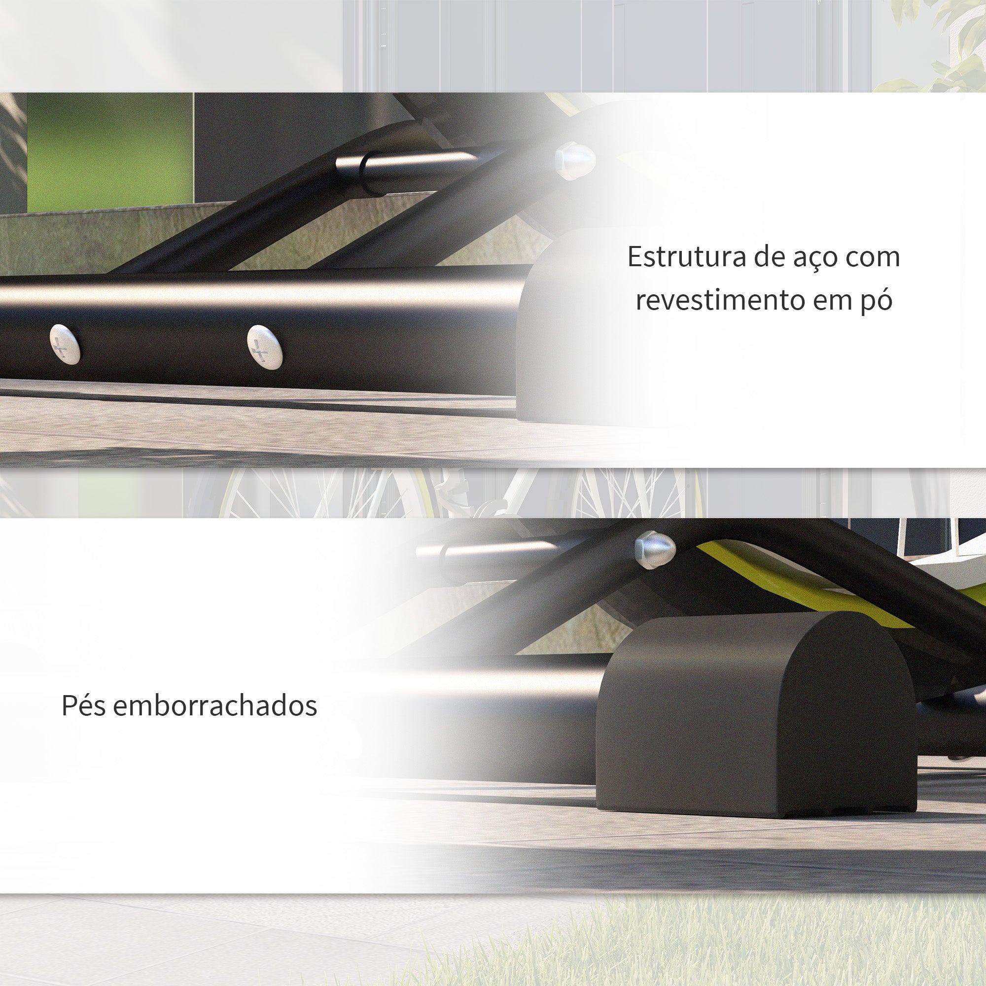 Suporte para Bicicletas de Chão Preto 45x44x118 cm