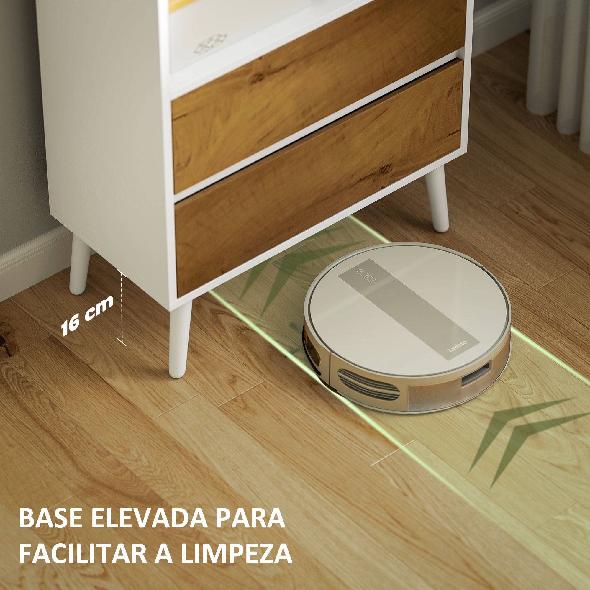 Estante de 6 Níveis com 2 Gavetas e 4 Prateleiras - 60x30x179 cm - Branco