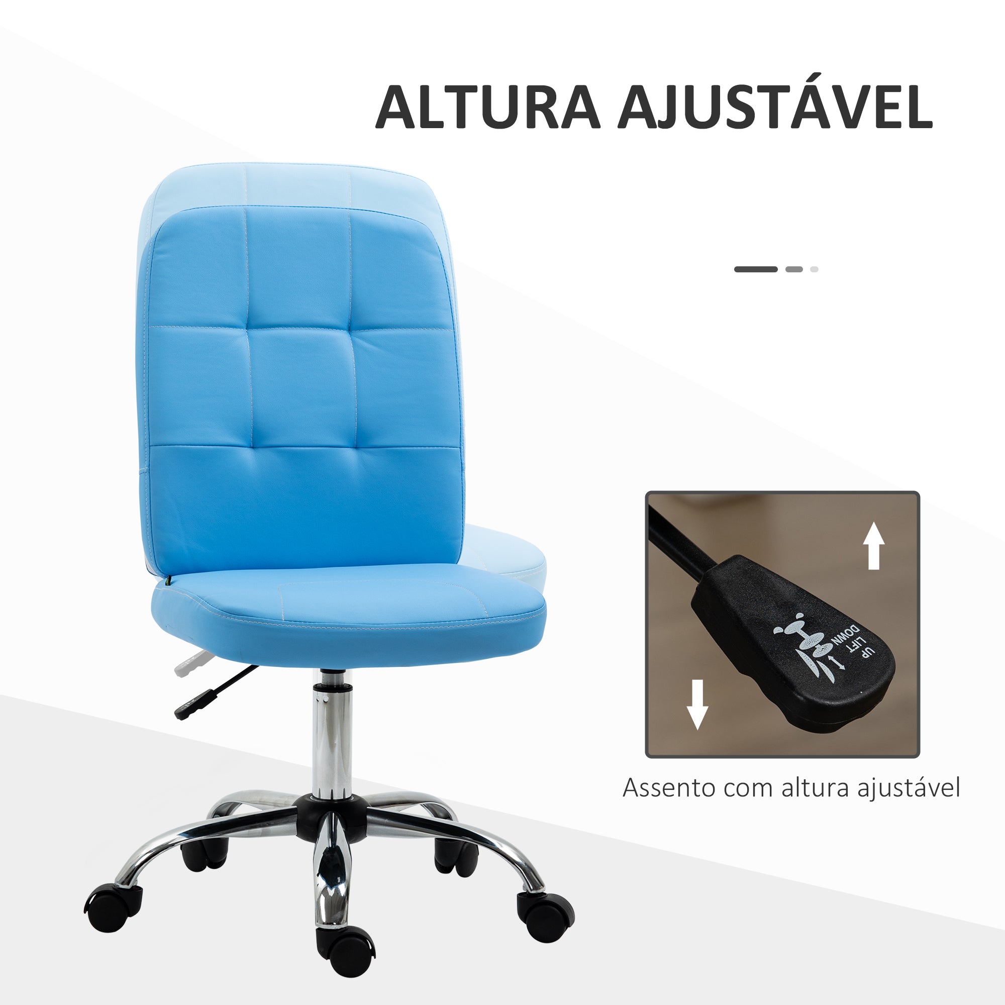 Cadeira de Escritório Azul 45x59x90-100 cm - Conforto e Estilo Moderno
