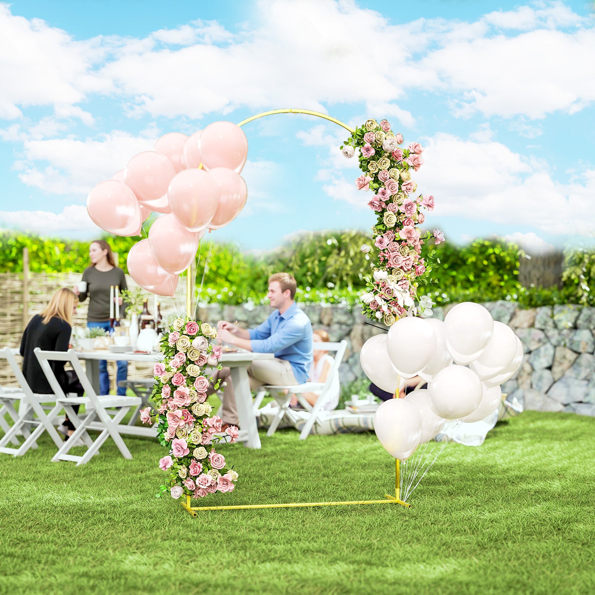 Arco de Jardim em Metal Ouro 120x40x220 cm
