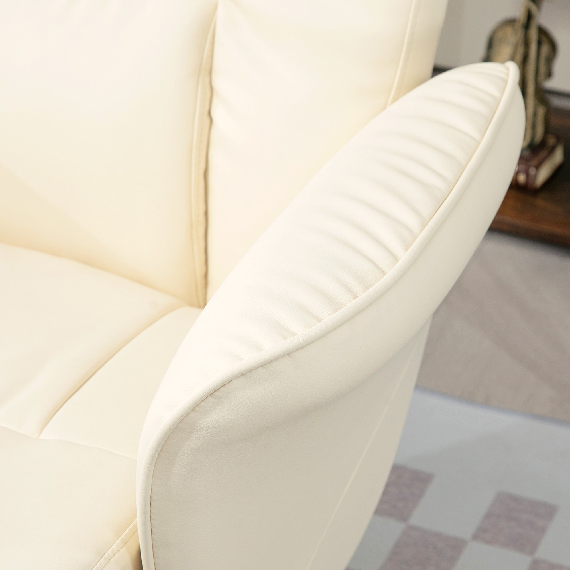Poltrona Relax Reclinável 81x81x105 cm - Cor Creme