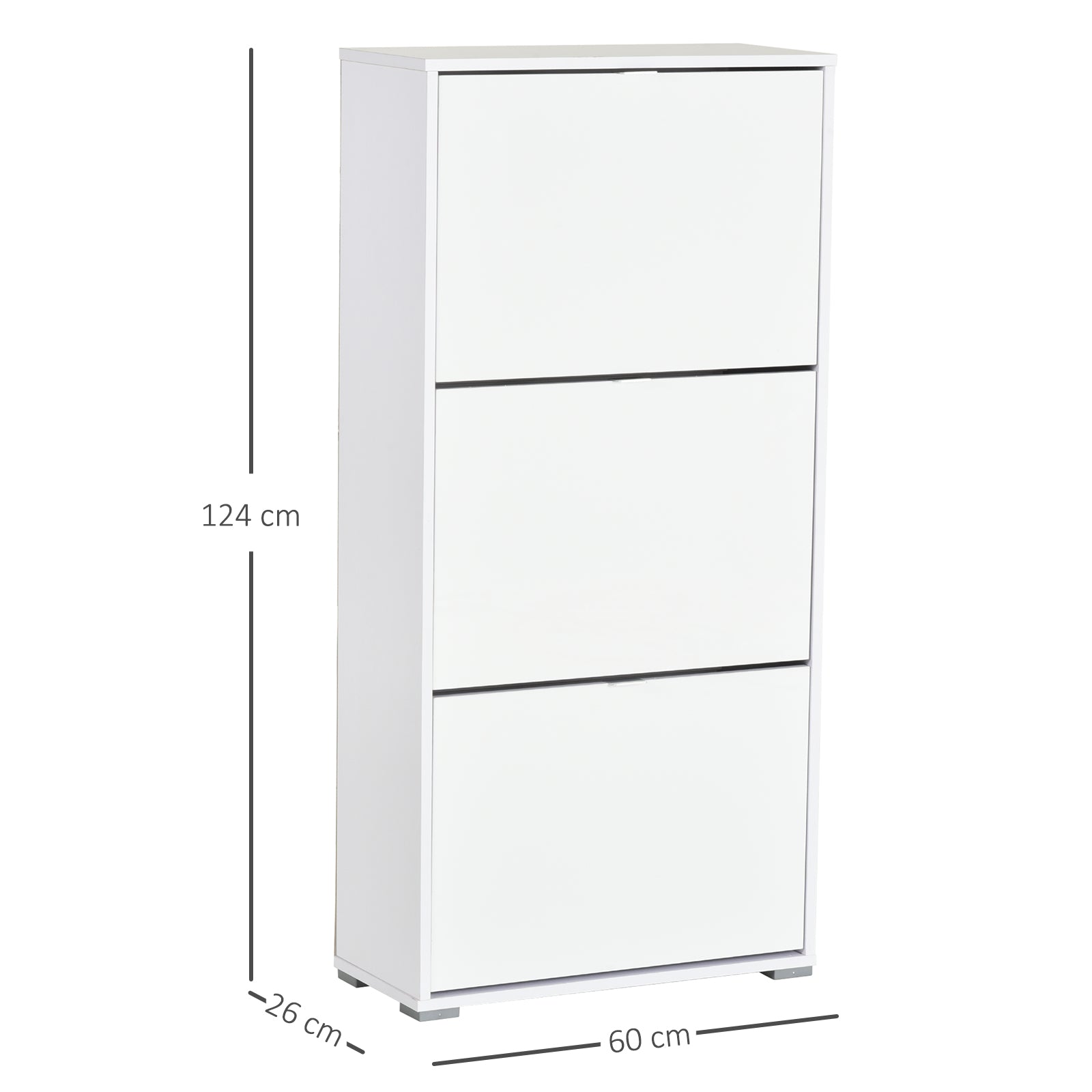 Sapateira Vertical Moderna Branca 60x26x124cm