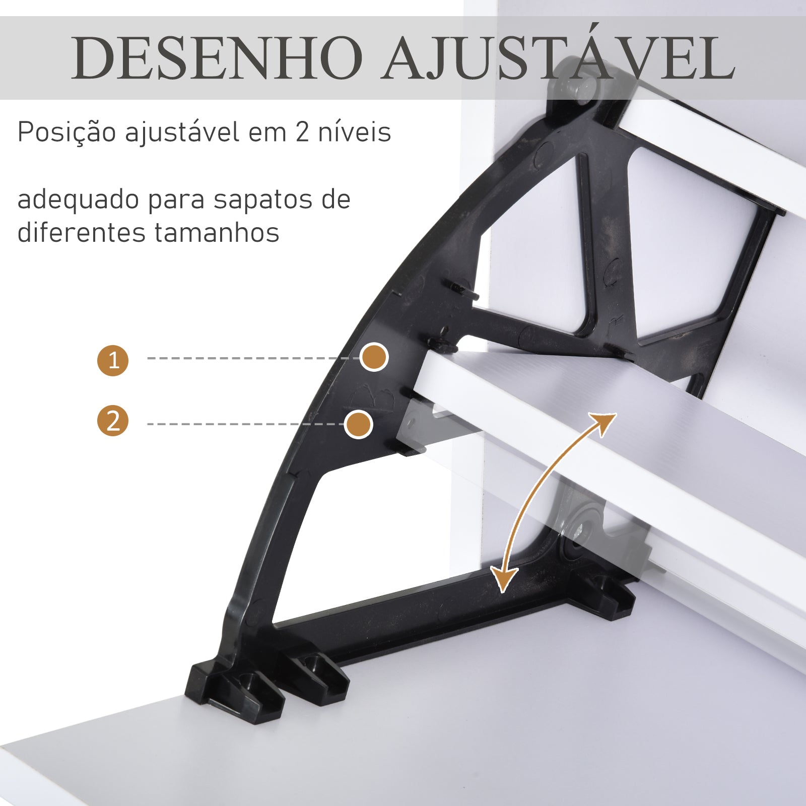 Sapateira Vertical Moderna Branca 60x26x124cm