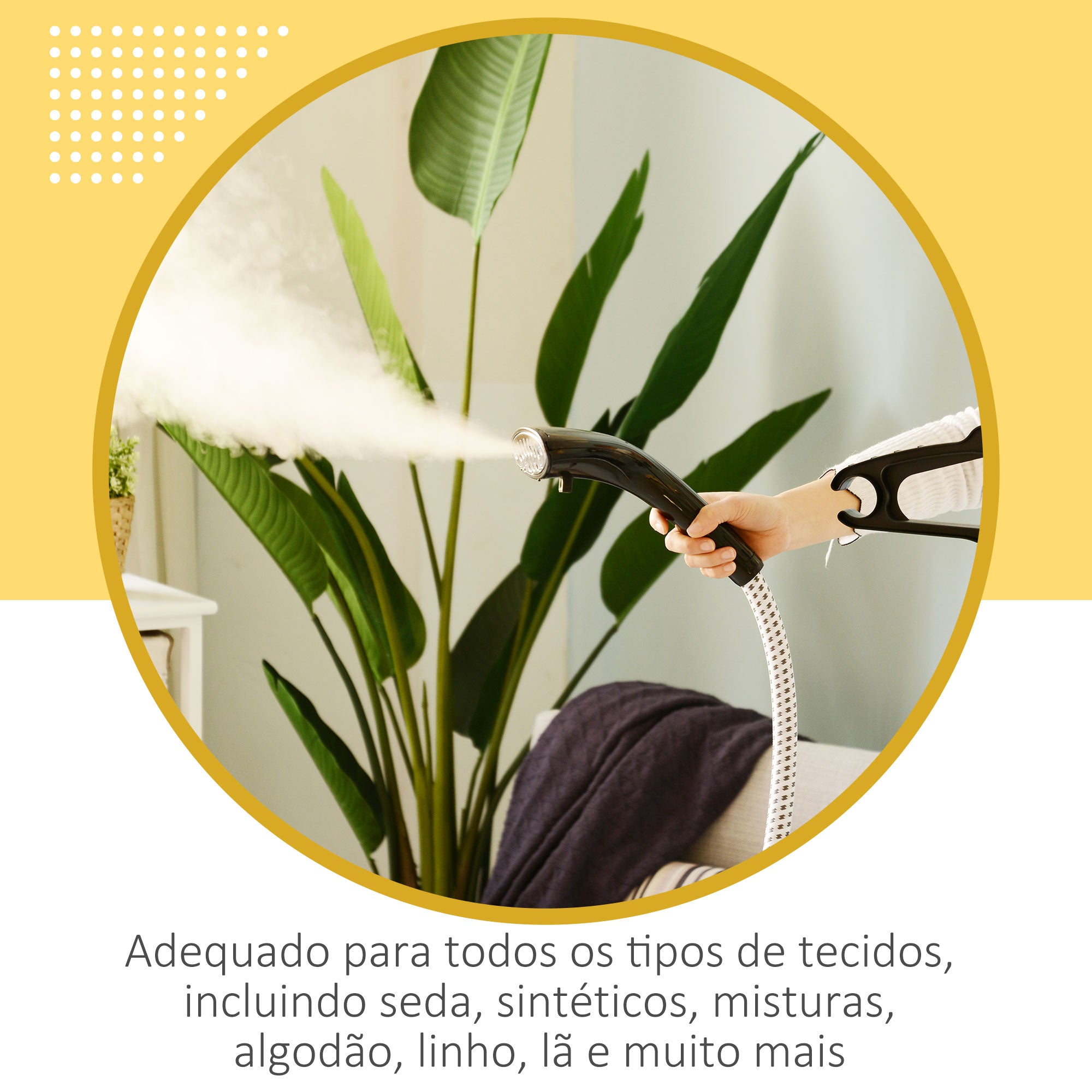 Ferro de Engomar a Vapor 26x22x29cm Amarelo e Preto