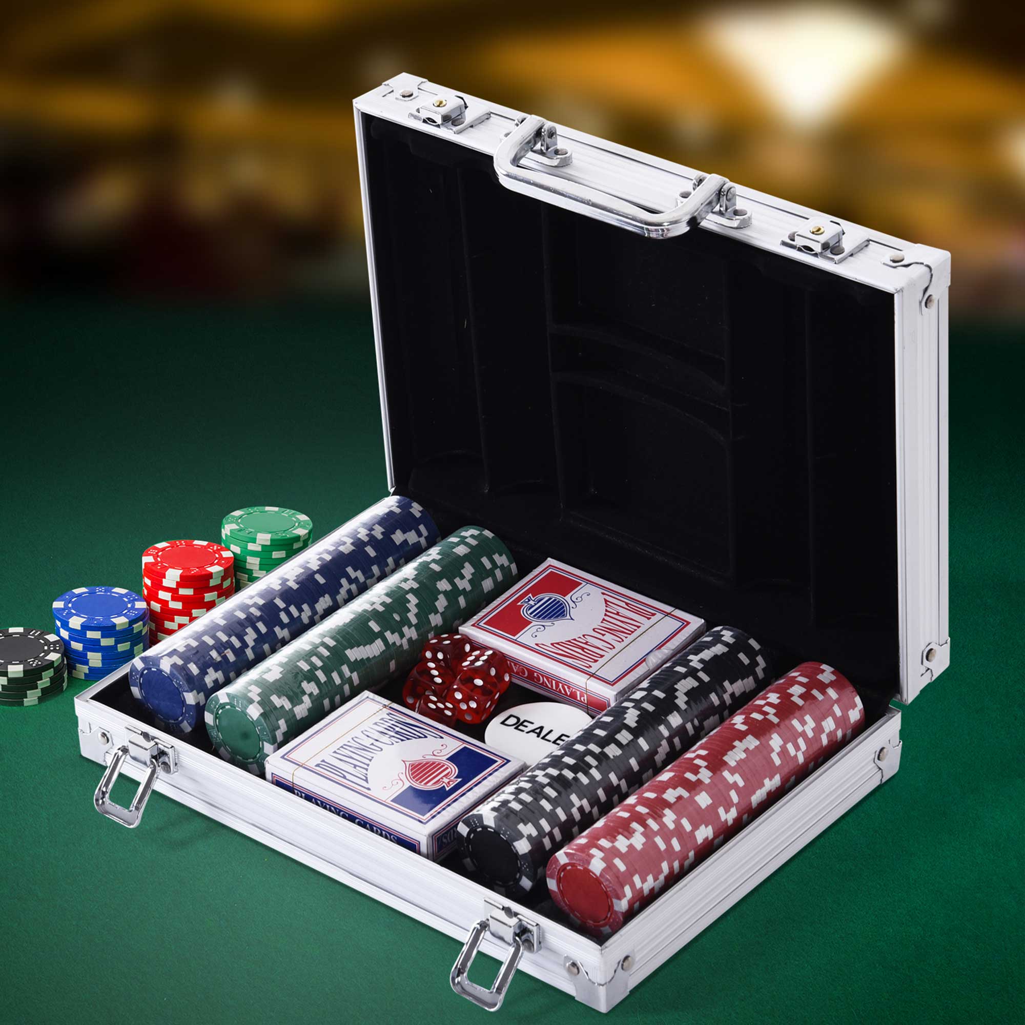 Mala de Poker Profissional – 29,5x20,5x6,5 cm – Multicor – Alumínio