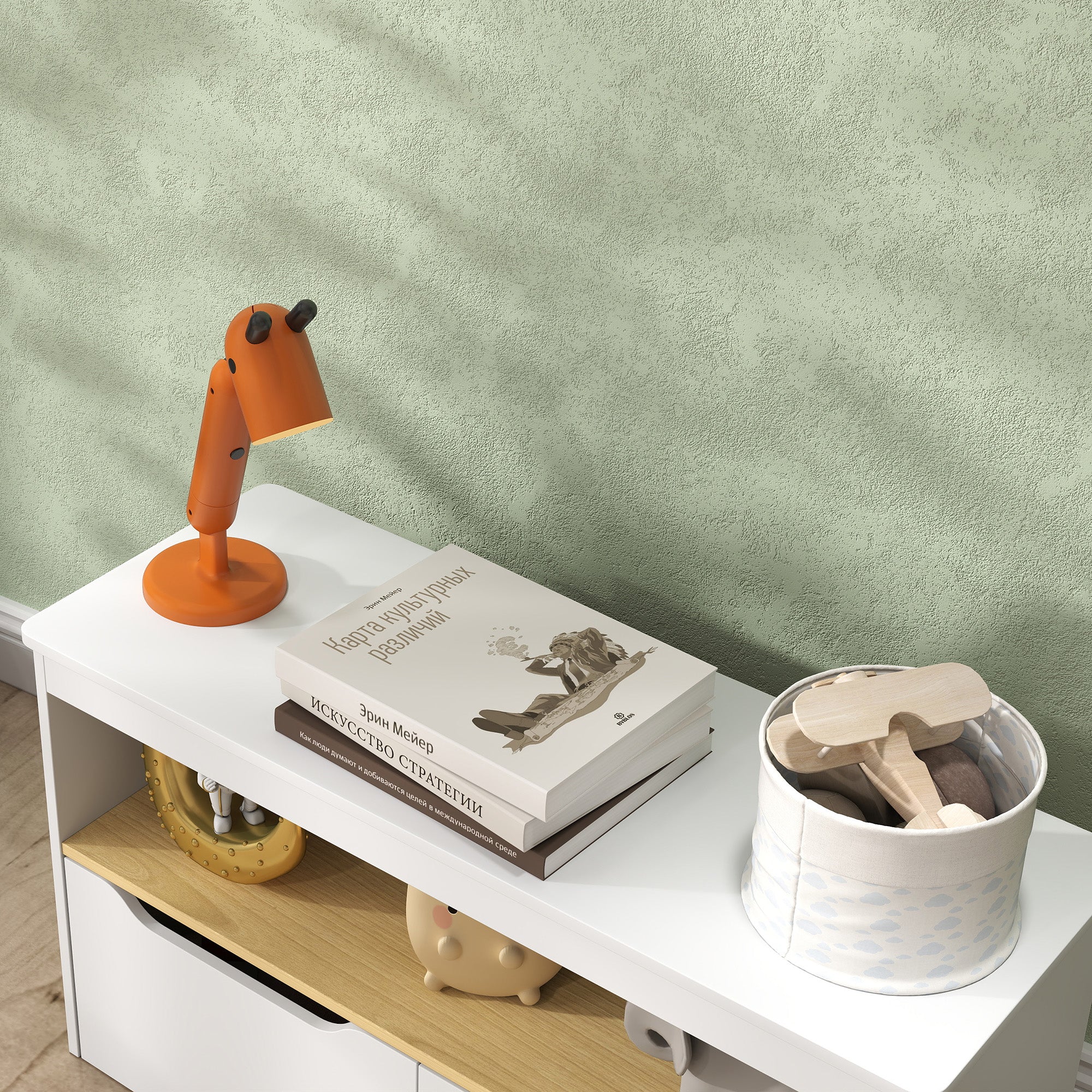 Organizador de Brinquedos Infantil 80x30x45 cm Branco e Madeira