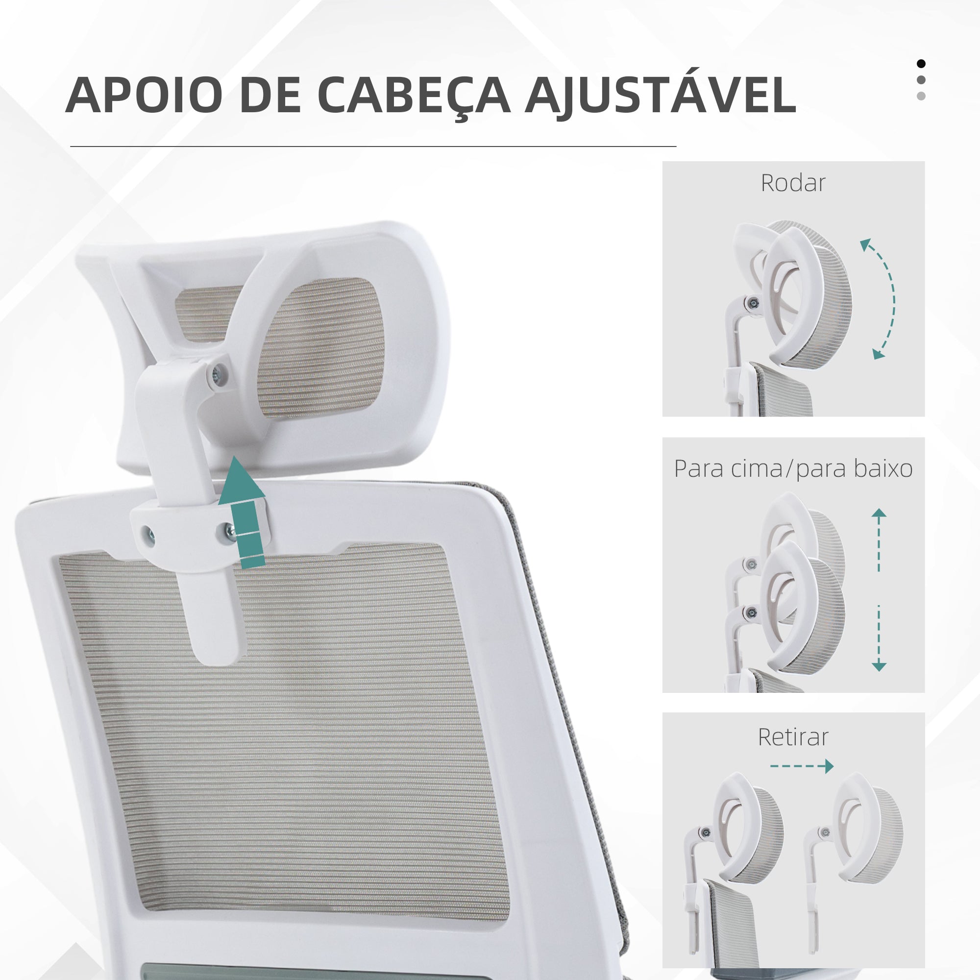 Cadeira de Escritório – 58x61x102-119 cm – Cinzenta – Malha e MDF