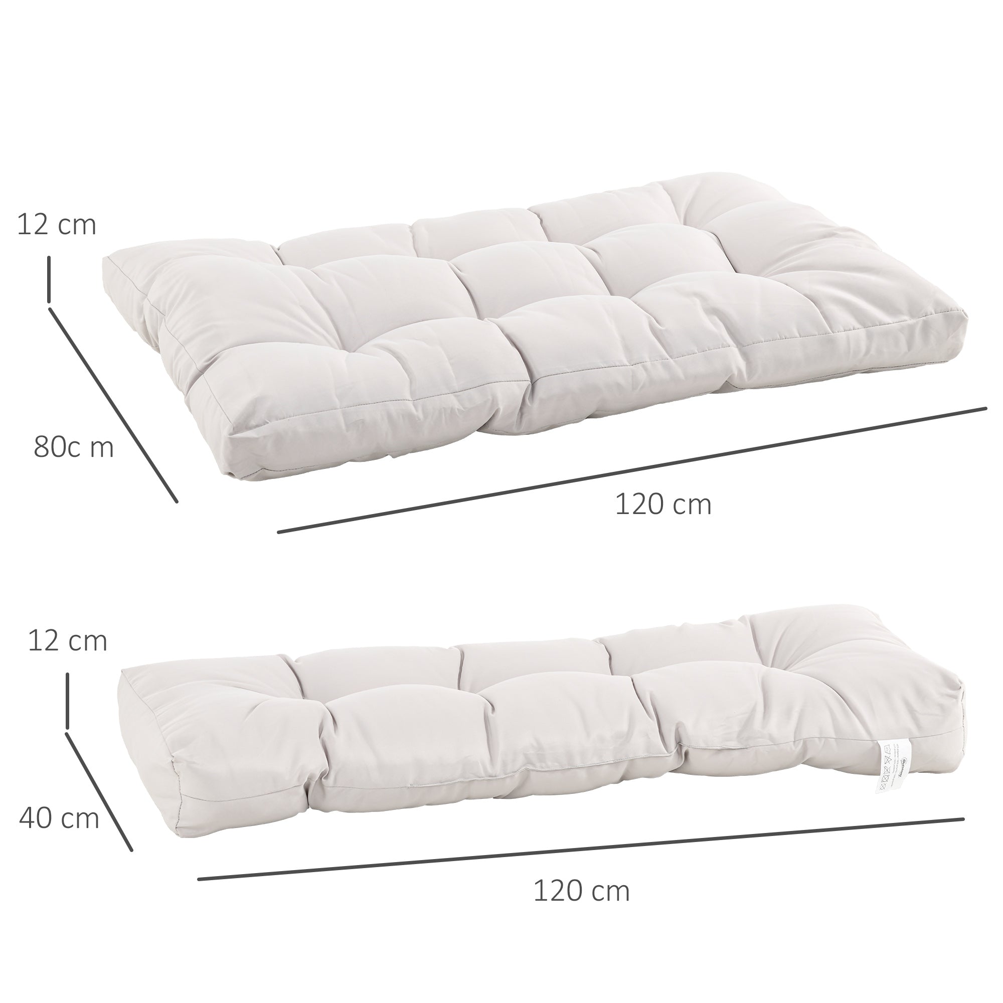 Almofada de Palete 120x80x12 cm - Cor Creme