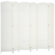 Biombo de 6 Painéis Dobrável 240x170 cm - Cor Branco