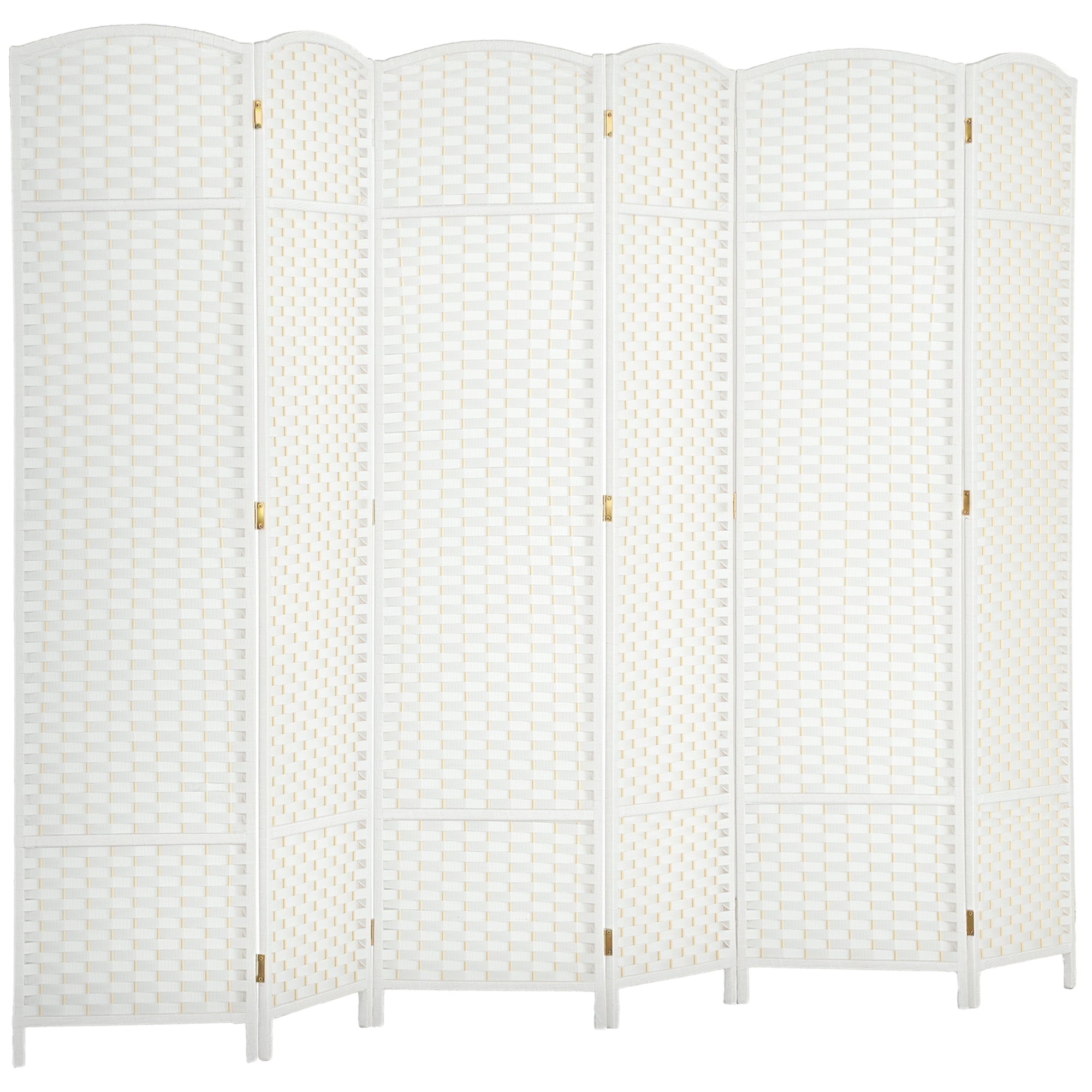 Biombo de 6 Painéis Dobrável 240x170 cm - Cor Branco