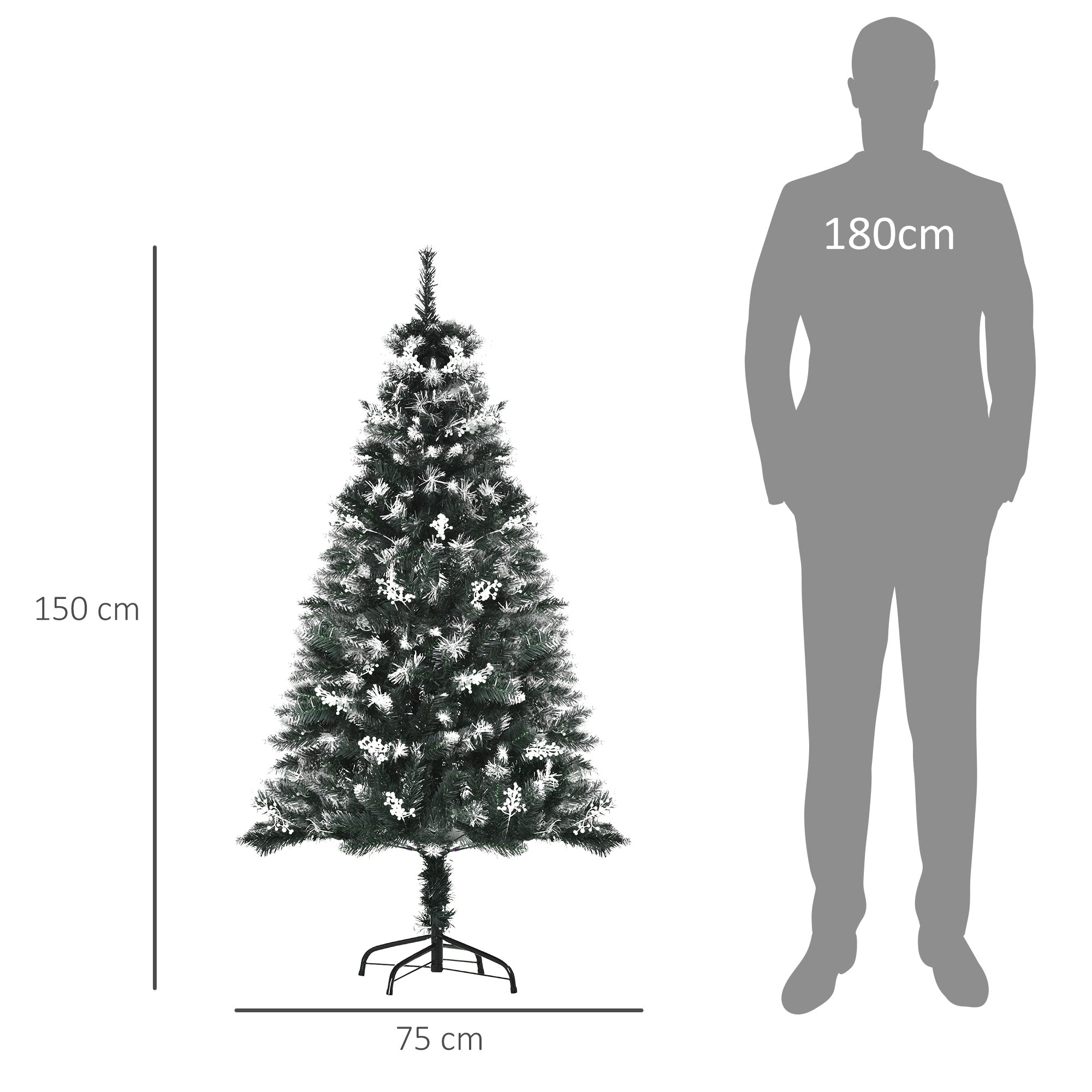 Árvore de Natal Automática 150 cm Verde Ø75x150 cm