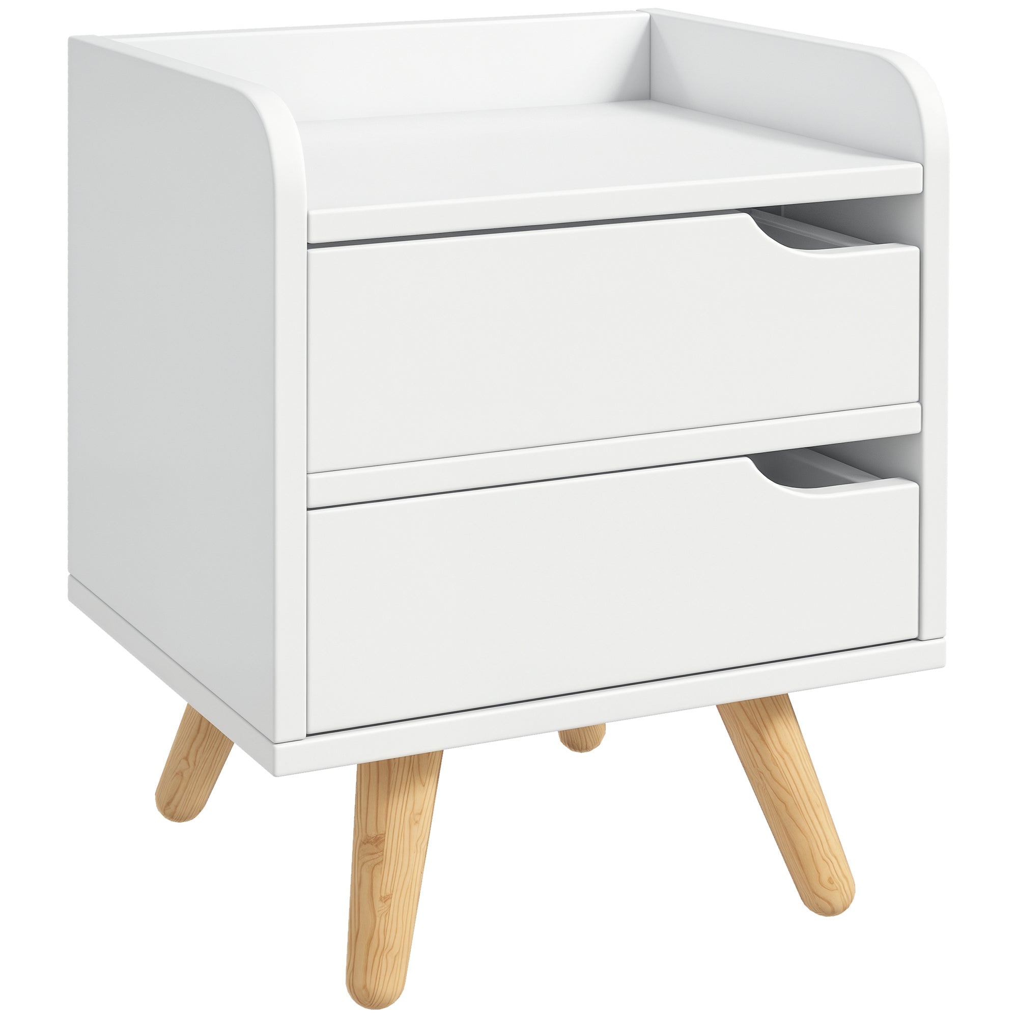 Mesa Lateral de Cabeceira Multiuso 33x28x42cm Branco