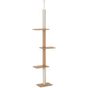 Arranhador para Gatos de Chão ao Teto 43x27x228-260 cm - Marrom Claro e Bege