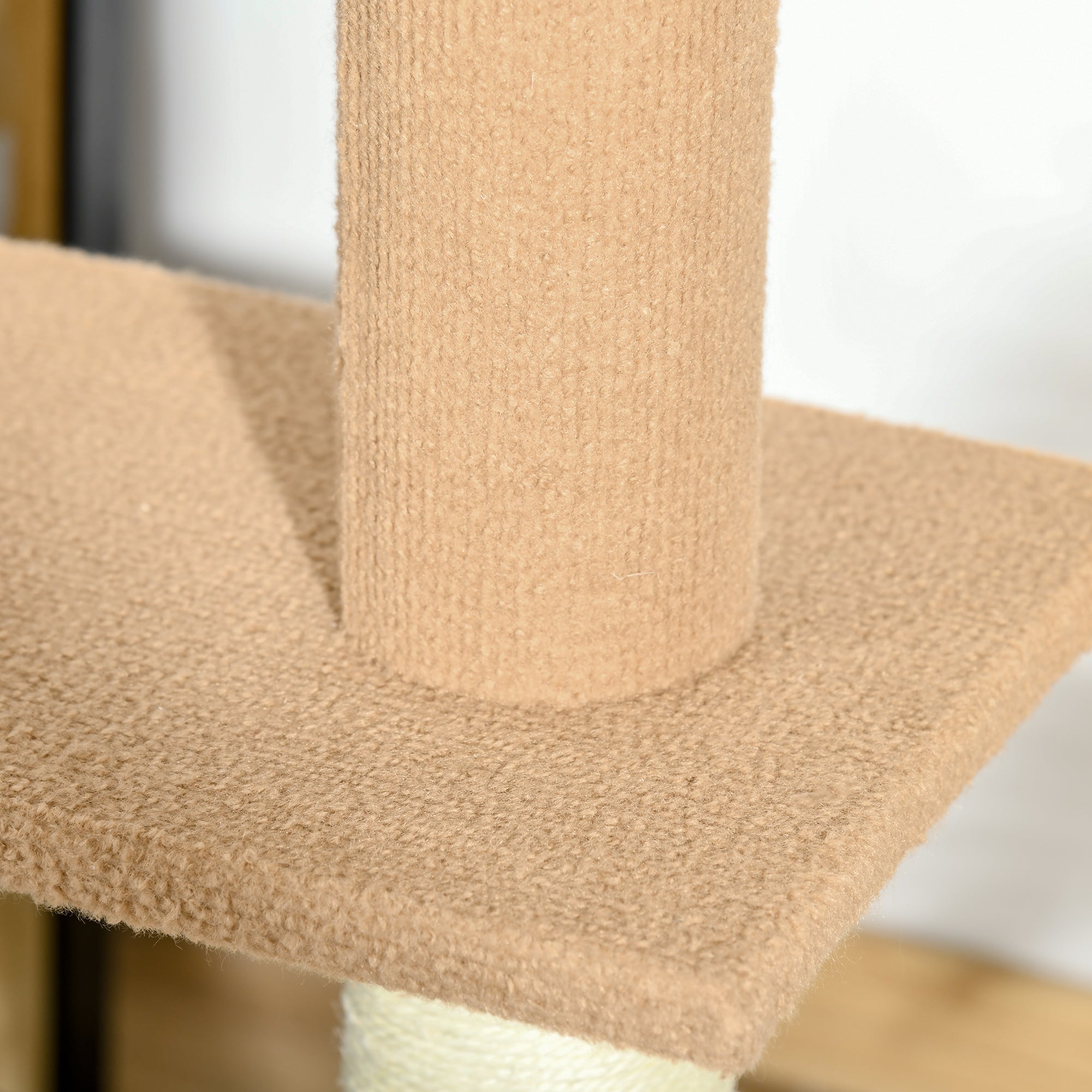 Arranhador para Gatos de Chão ao Teto 43x27x228-260 cm - Marrom Claro e Bege