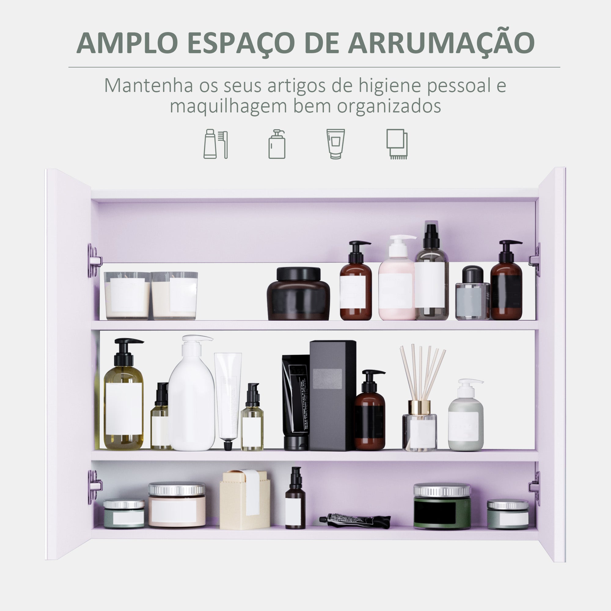 Armário de Casa de Banho Roxo Claro 80x15x60 cm