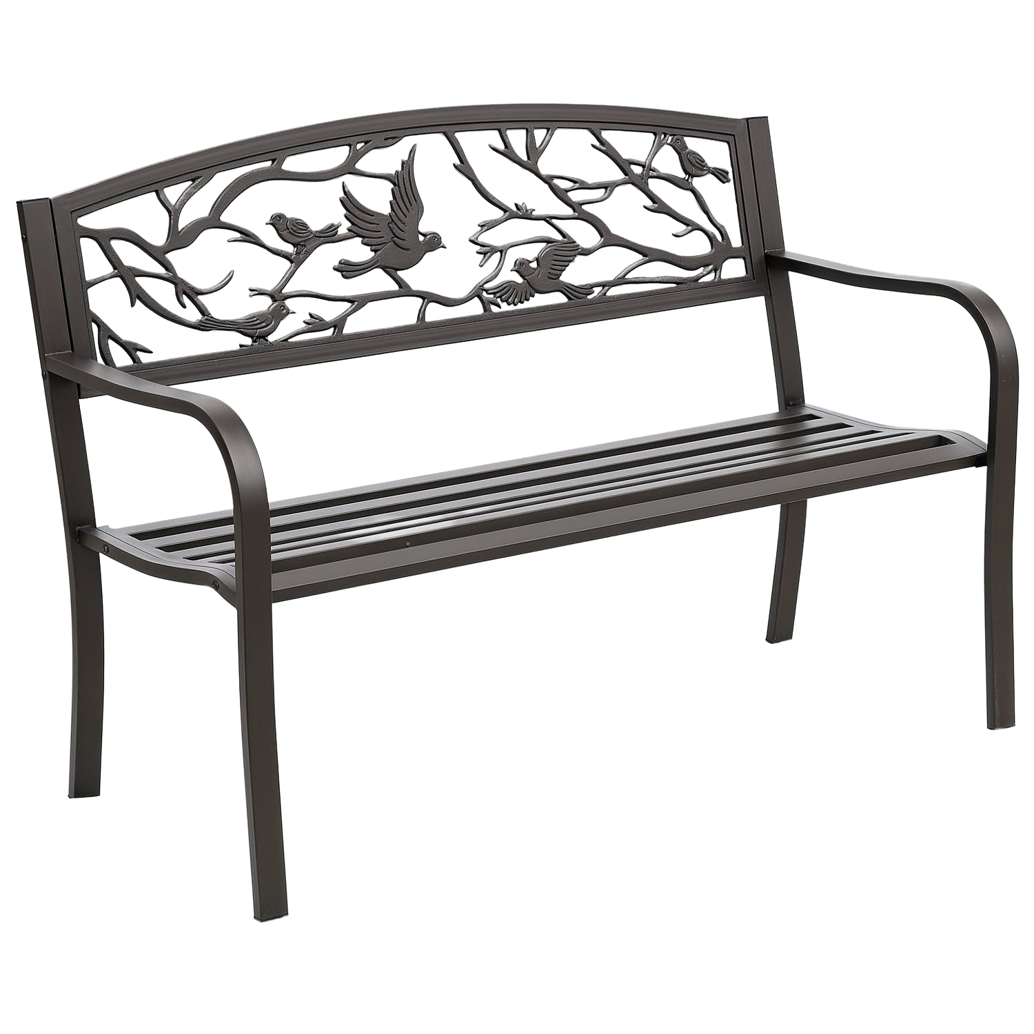 Banco de Jardim de Aço Marrom Escuro 127x60x85 cm - Resistente e Elegante