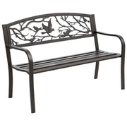 Banco de Jardim de Aço Marrom Escuro 127x60x85 cm - Resistente e Elegante