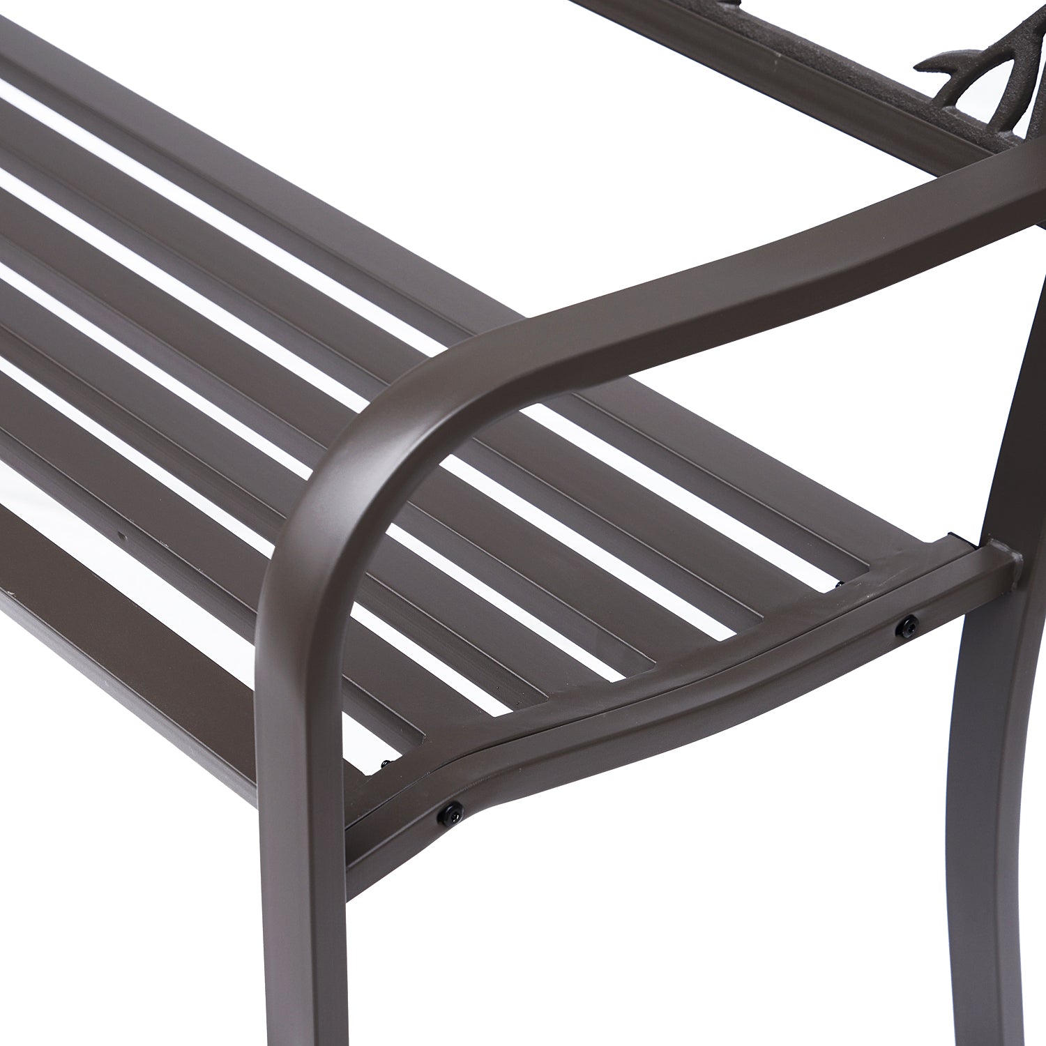 Banco de Jardim de Aço Marrom Escuro 127x60x85 cm - Resistente e Elegante