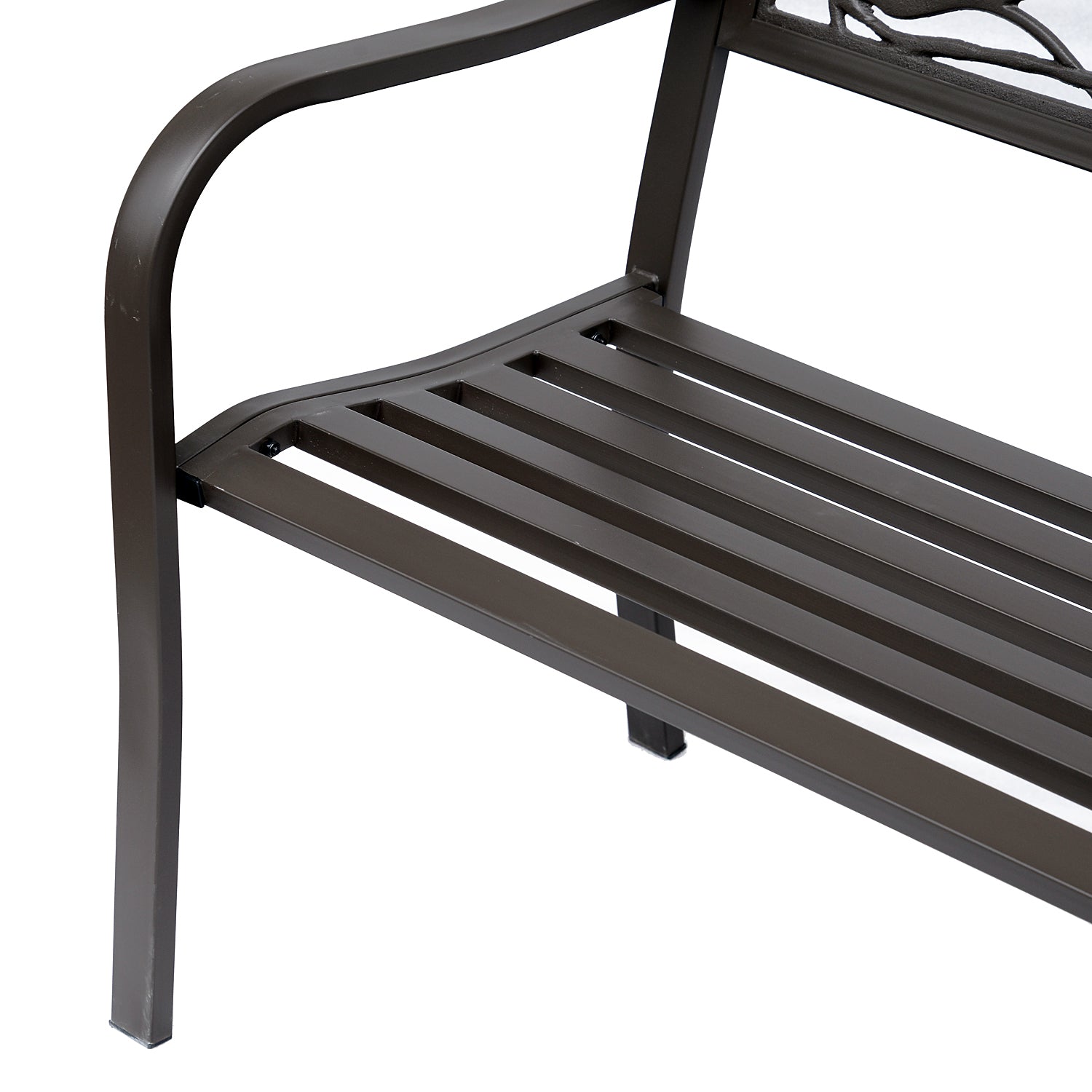Banco de Jardim de Aço Marrom Escuro 127x60x85 cm - Resistente e Elegante