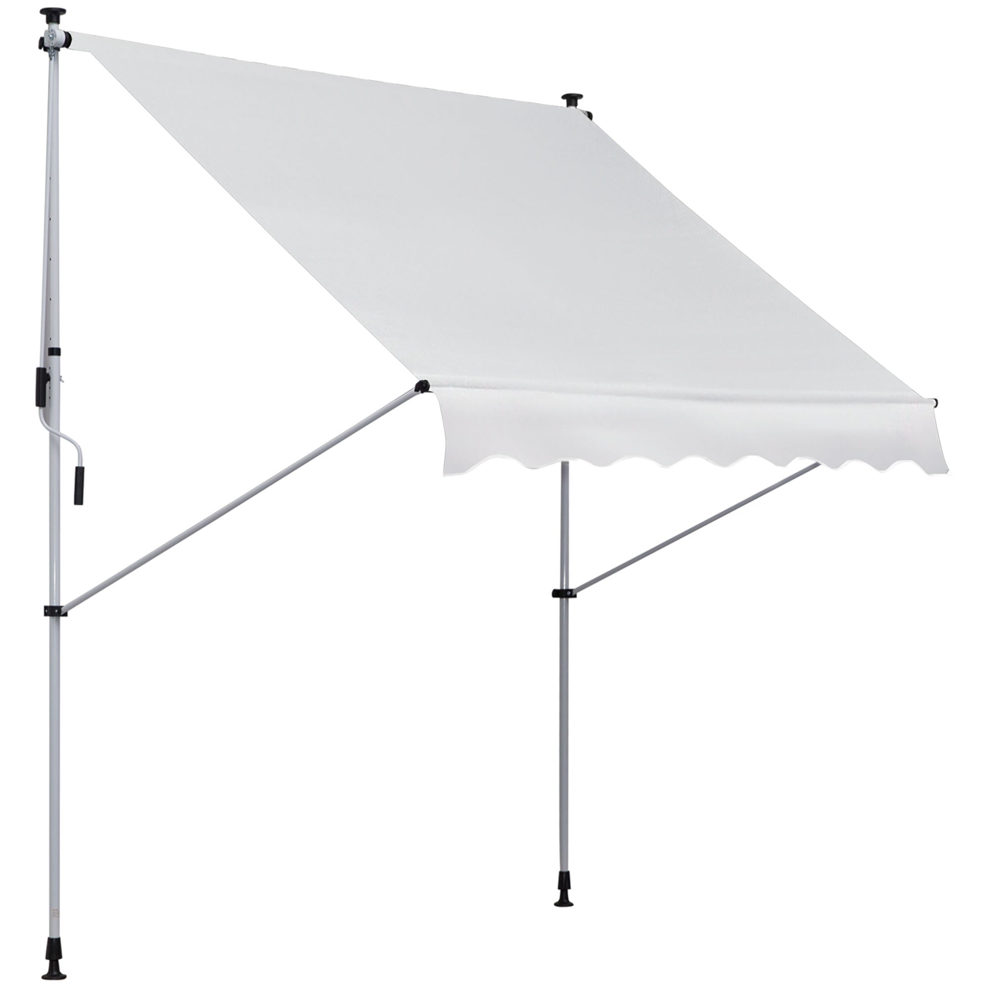 Toldo Manual Retrátil 200x150 cm Branco - Proteção Solar Varanda Jardim Pátio