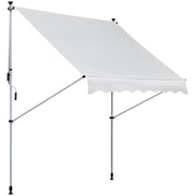 Toldo Manual Retrátil 200x150 cm Branco - Proteção Solar Varanda Jardim Pátio