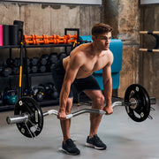 Conjunto de 2 Discos de Pesos de 5kg em Ferro Fundido – Ø24x3,5 cm – Preto – Metal e borracha