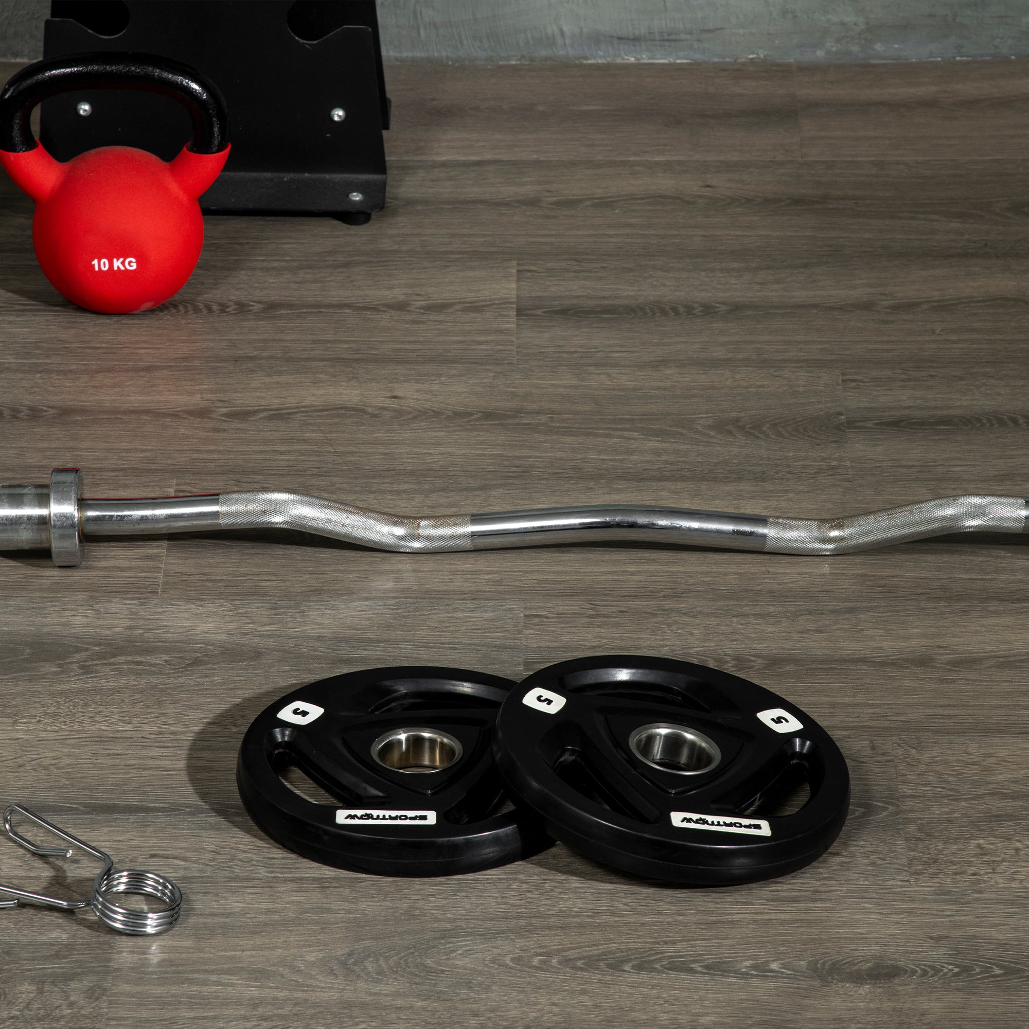 Conjunto de 2 Discos de Pesos de 5kg em Ferro Fundido – Ø24x3,5 cm – Preto – Metal e borracha