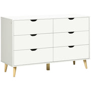 Cómoda 6 Gavetas Branco 120x40x76 cm - Estilo Moderno
