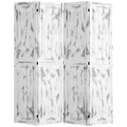 Biombo Dobrável 160,5x170cm Branco Rústico - Separador de Ambientes Elegante