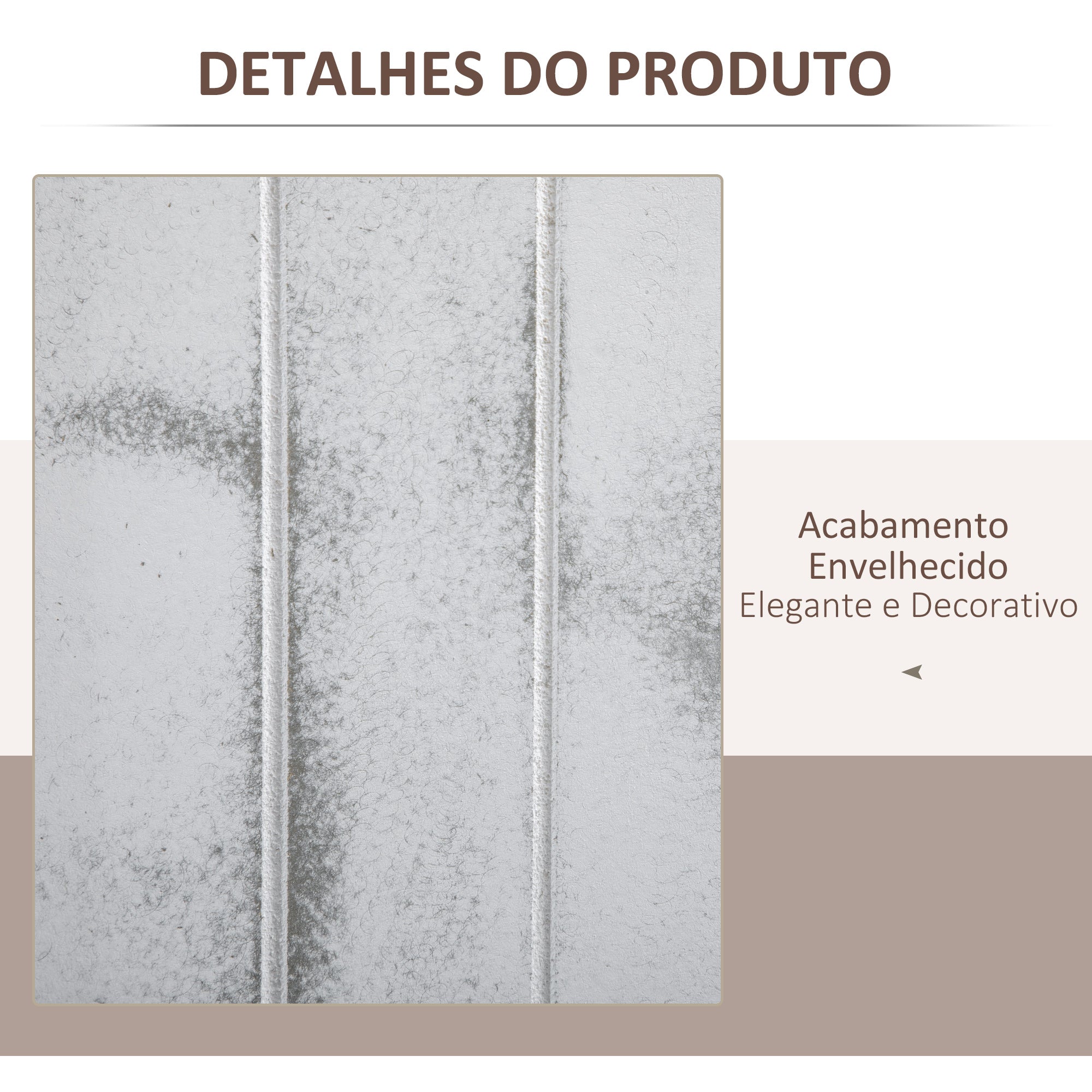 Biombo Dobrável 160,5x170cm Branco Rústico - Separador de Ambientes Elegante