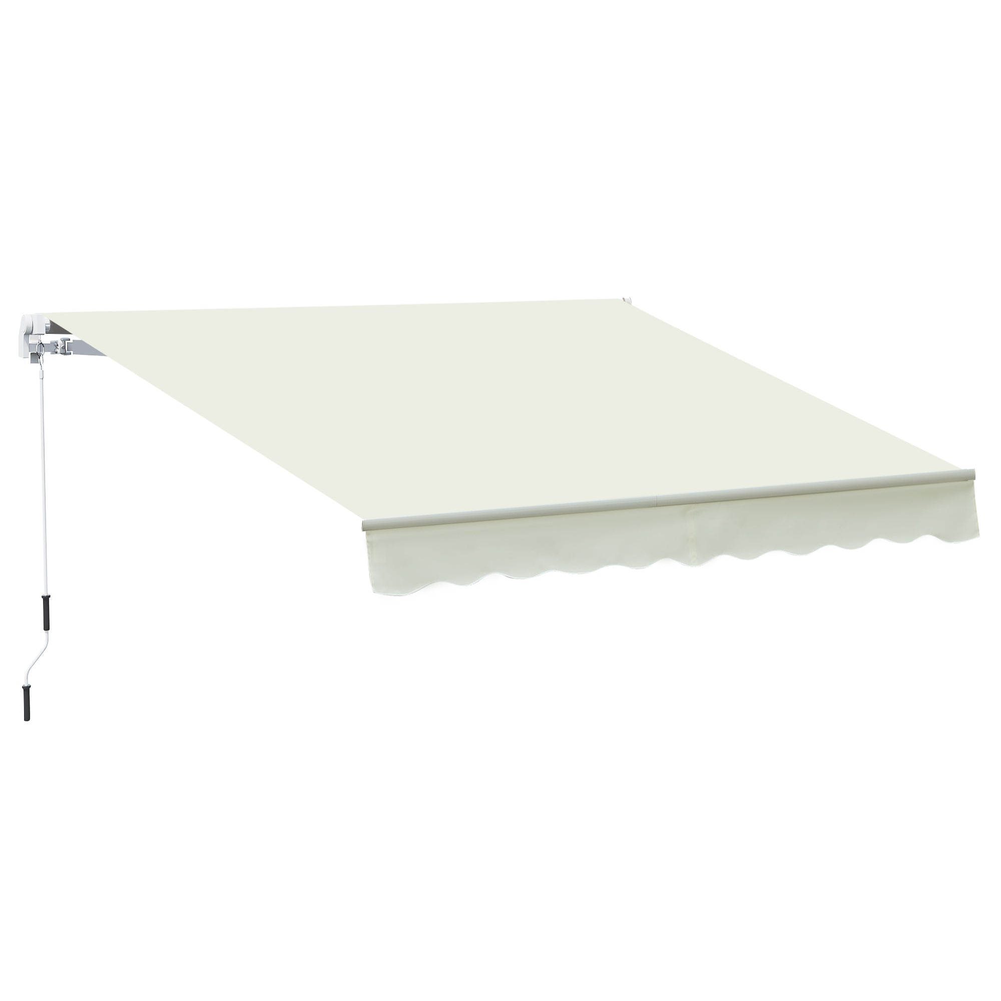 Toldo Manual 395x245 cm Branco para Varanda ou Pátio