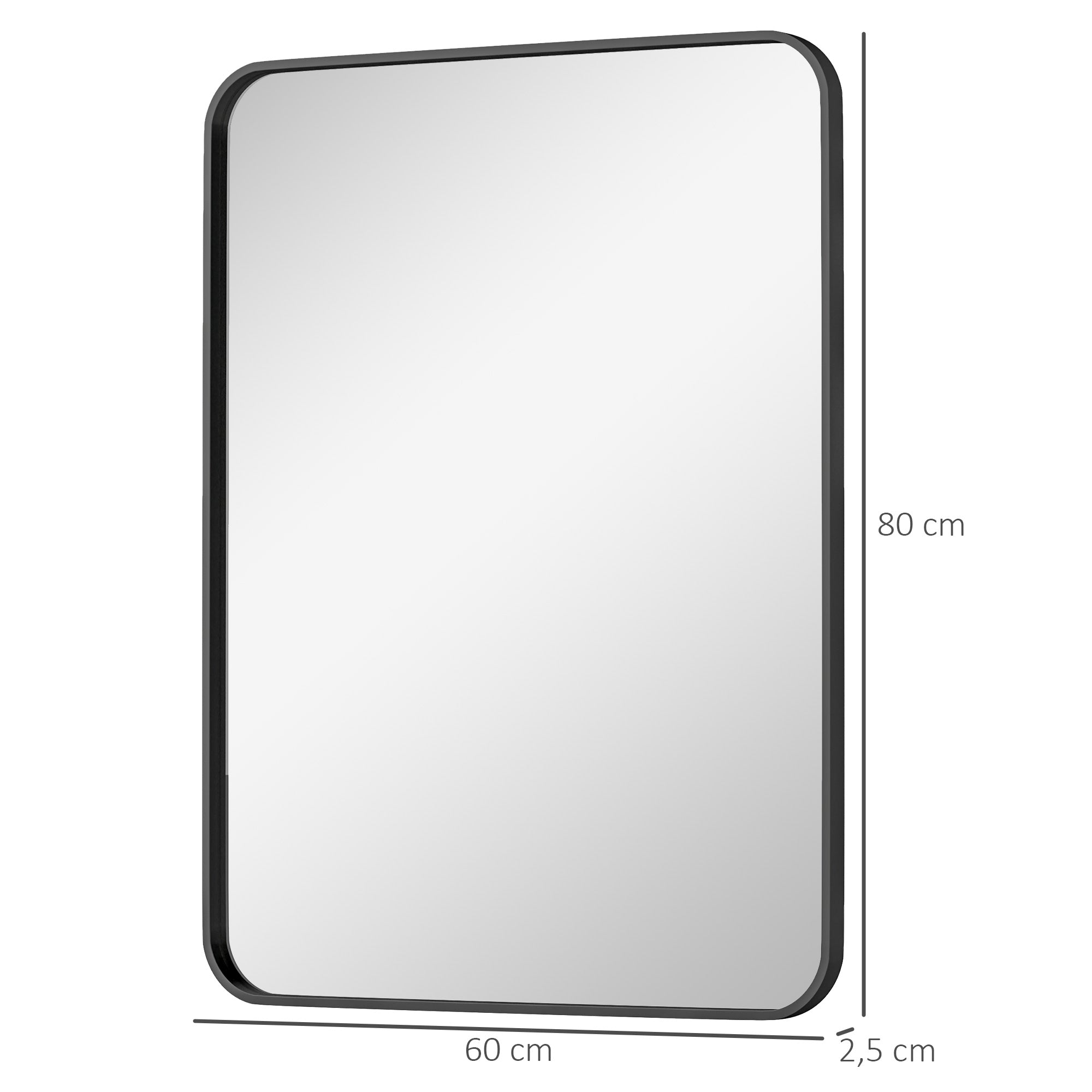 Espelho Casa de Banho 60x80 cm Preto - Elegância e Versatilidade